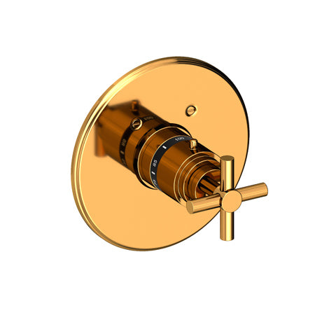 3/4" Round Thermostatic Trim Plate With Handle in Multiple Finishes