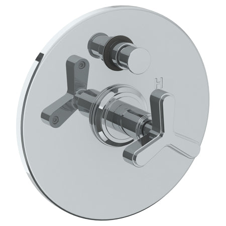 Wall Mounted Pressure Balance Shower Trim With Diverter, 7" Dia.