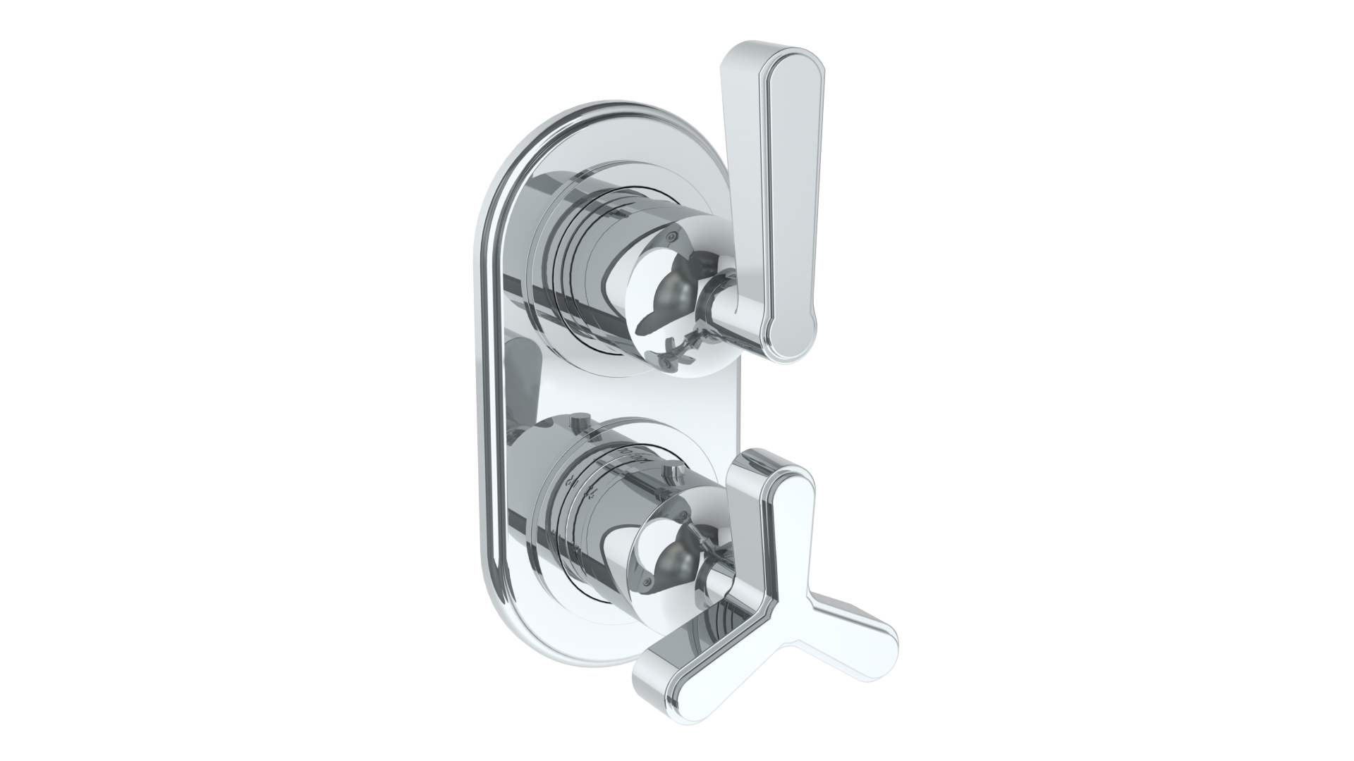 Wall Mounted Mini Thermostatic Shower Trim With Built-In Control, 3 1/2" X 6 1/4".