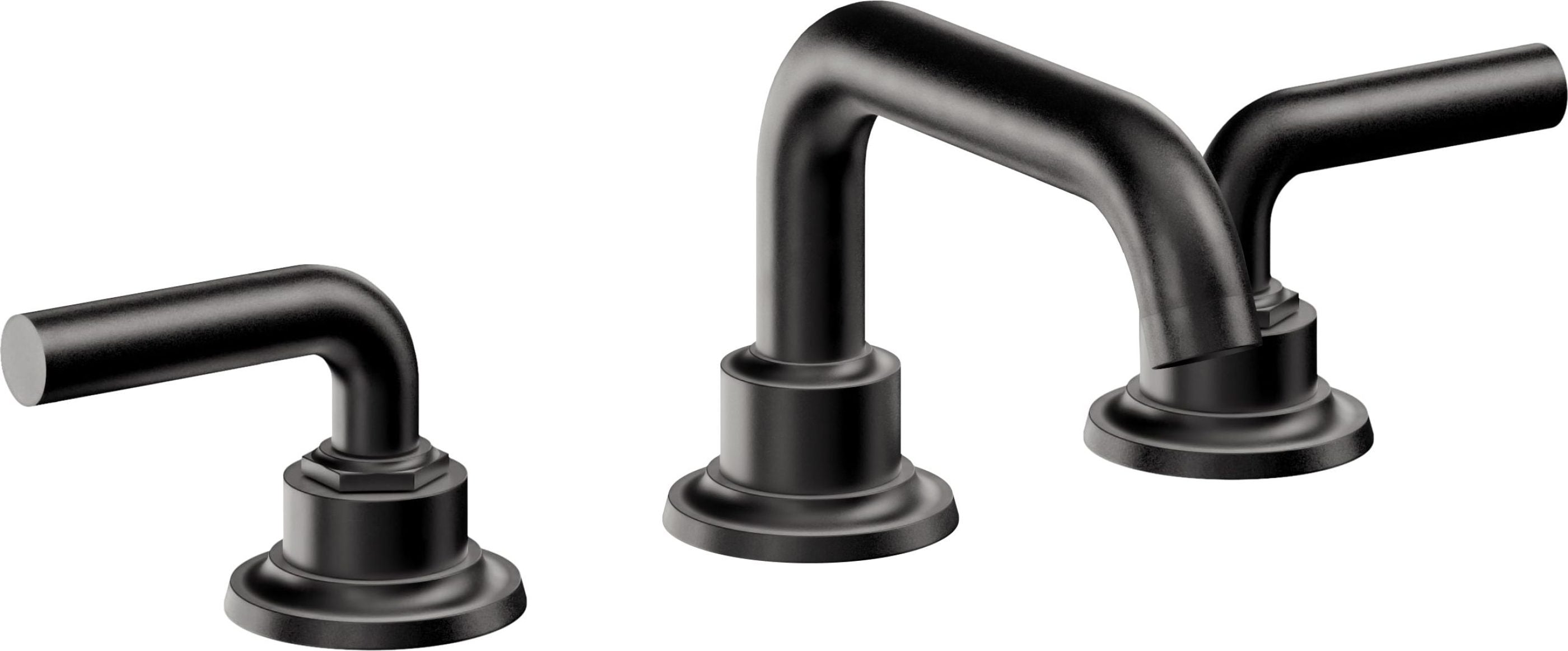 California Faucets - 3002ZBF-MBLK - 8" Widespread Lavatory Faucet with Completely Finished ZeroDrain - Matte Black - Descanso