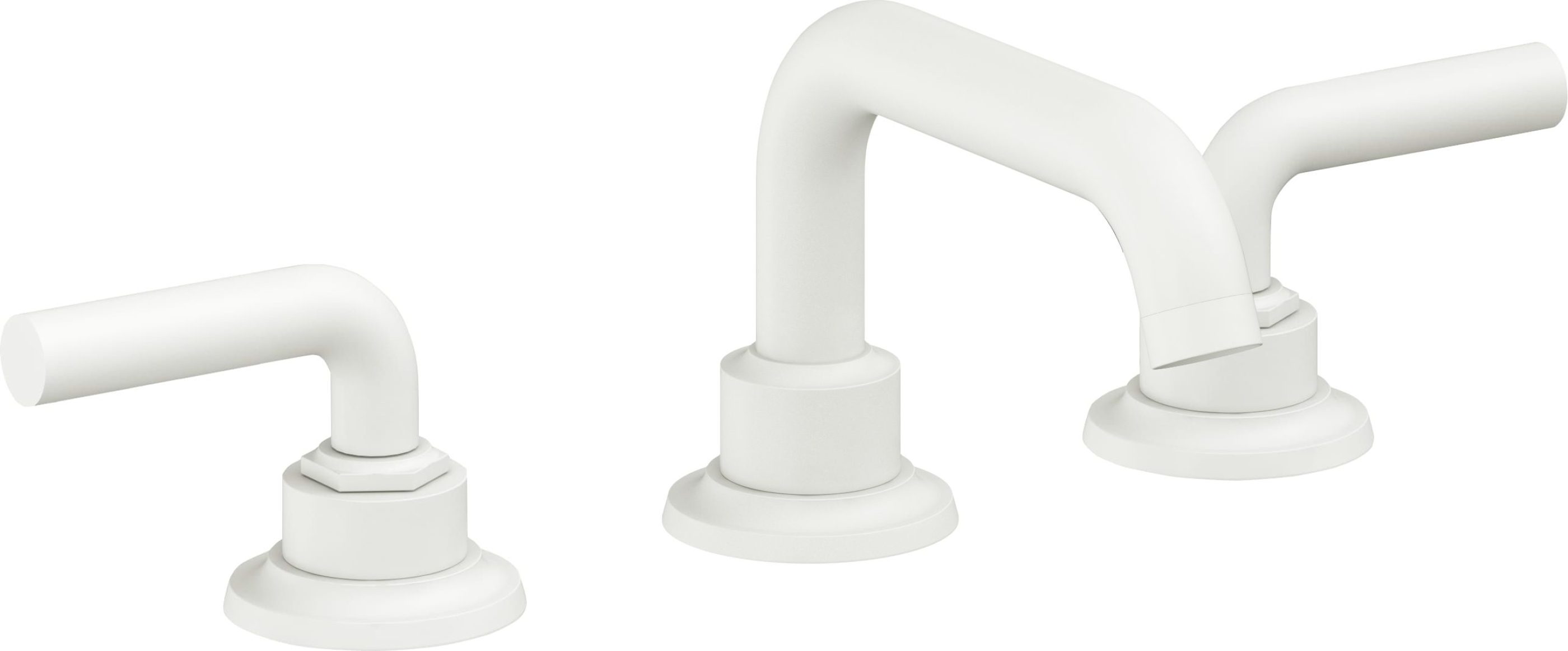 California Faucets - 3002ZB-MWHT - 8" Widespread Lavatory Faucet with ZeroDrain - Matte White - Descanso