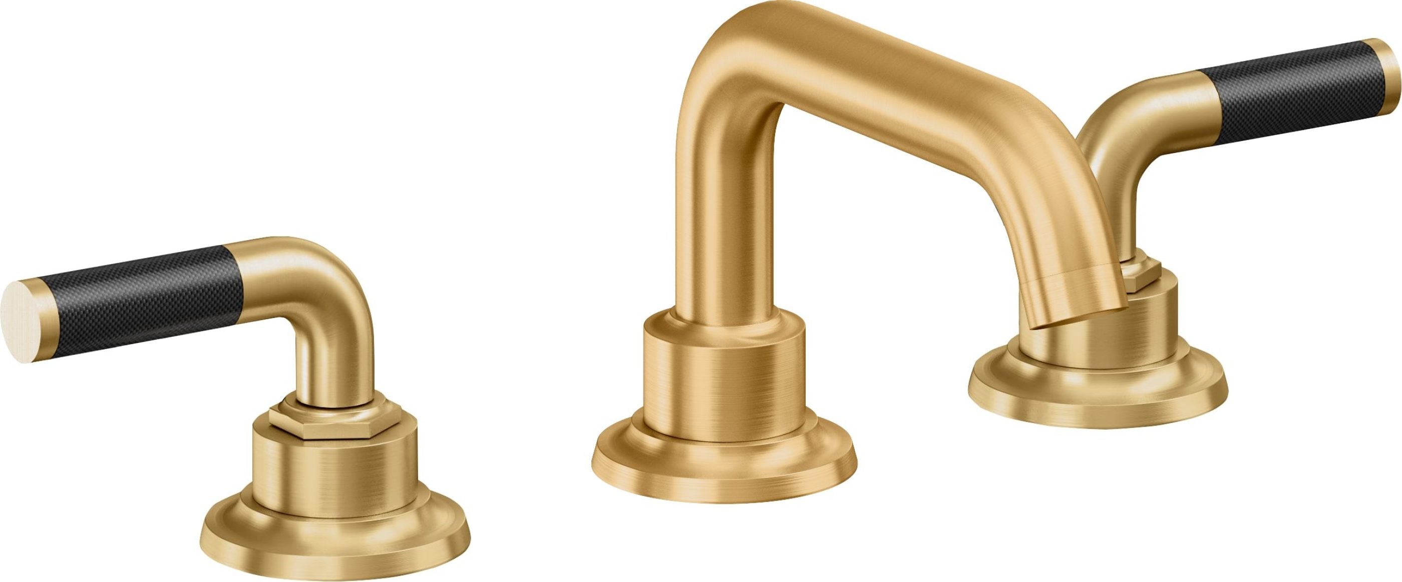 California Faucets - 3002F-LSG - 8" Widespread Lavatory Faucet - Lifetime Satin Gold (PVD) - Descanso