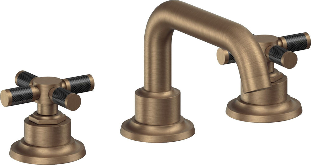 California Faucets - 3002XFZB-ABF - 8" Widespread Lavatory Faucet with ZeroDrain - Antique Brass Flat - Descanso