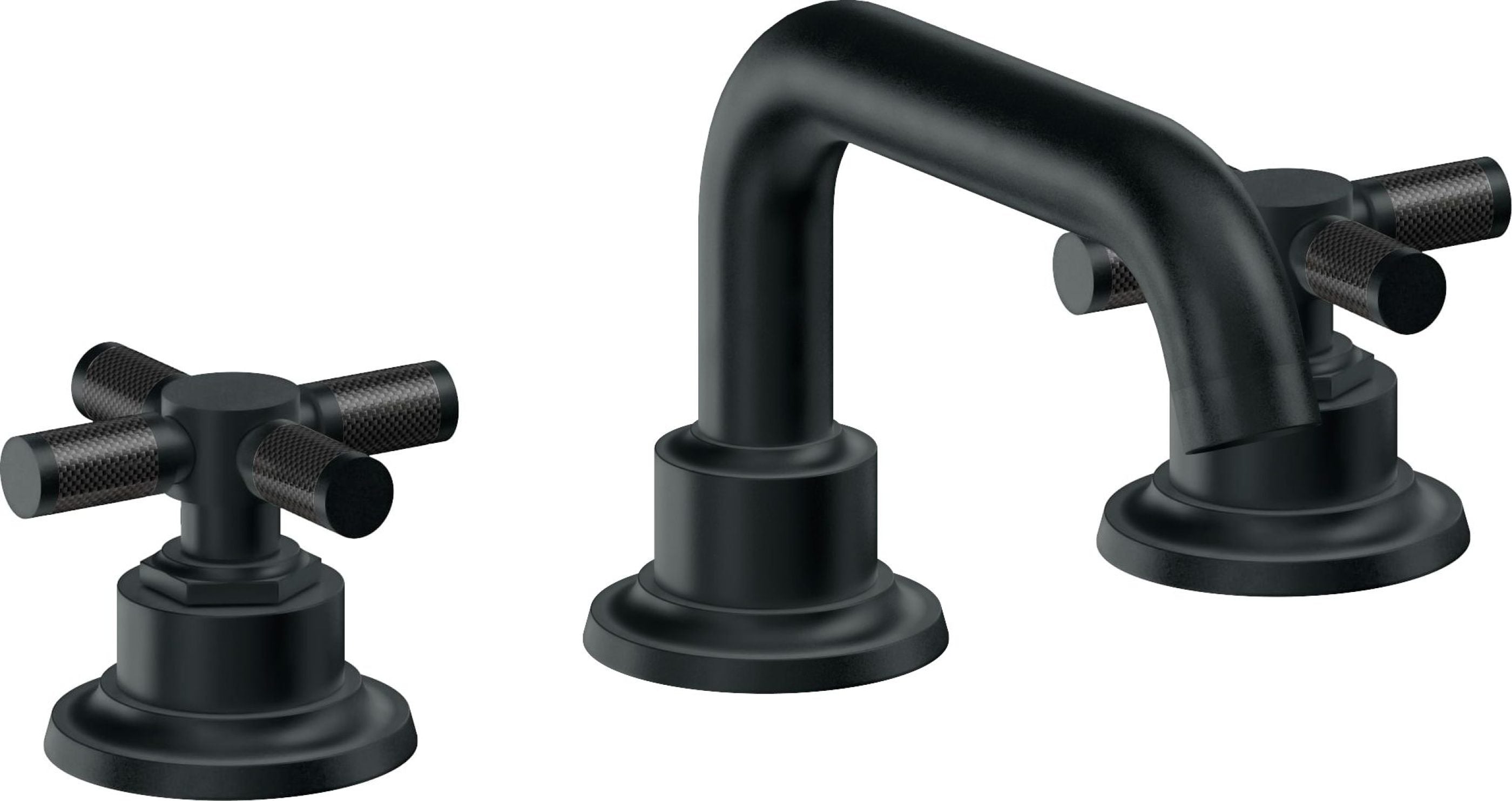 California Faucets - 3002XFZBF-CB - 8" Widespread Lavatory Faucet with Completely Finished ZeroDrain - Carbon (PVD) - Descanso