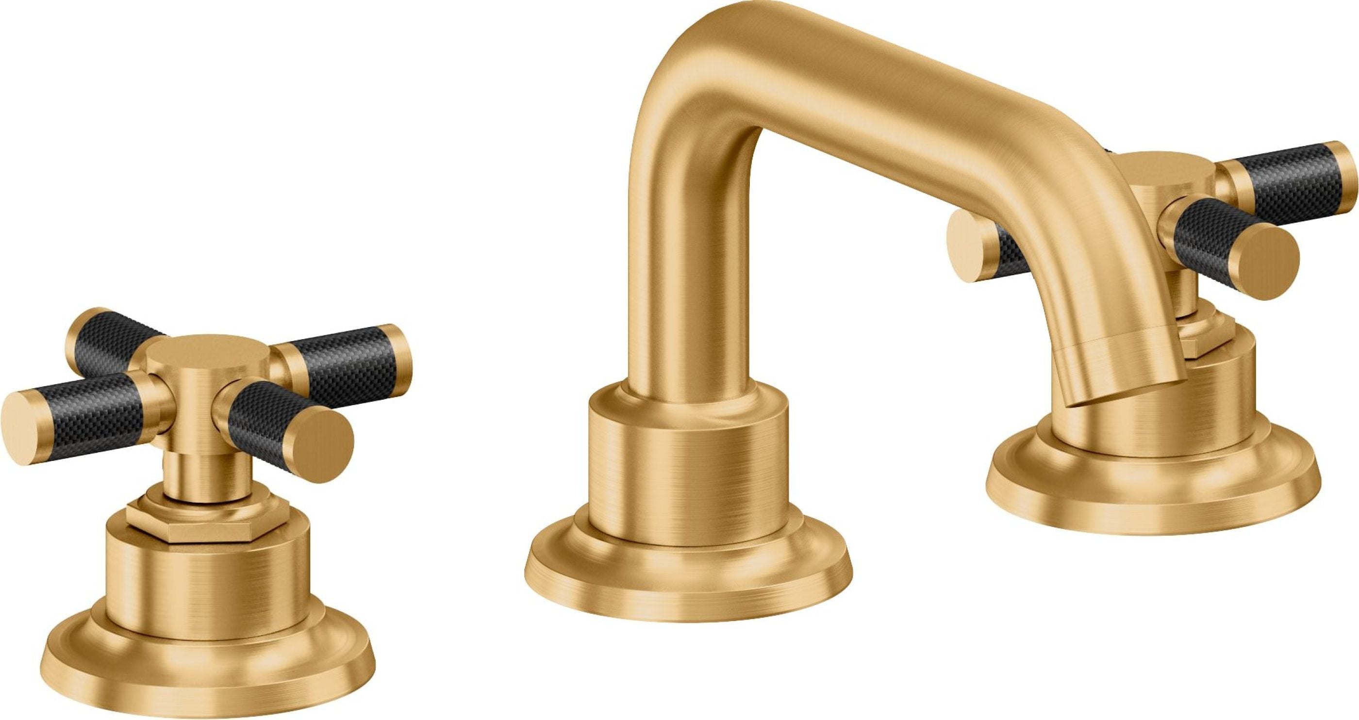 California Faucets - 3002XF-LSG - 8" Widespread Lavatory Faucet - Lifetime Satin Gold (PVD) - Descanso