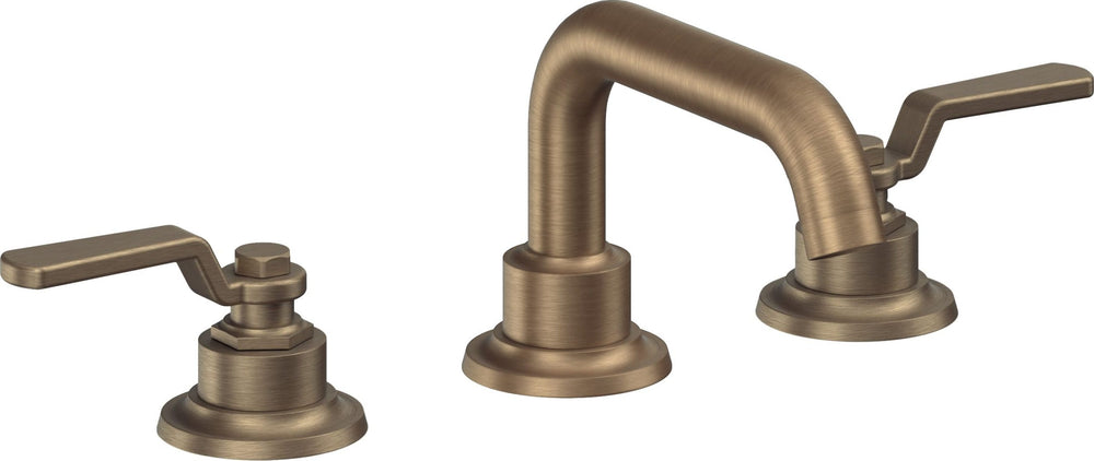 California Faucets - 8002ZBF-ABF - 8" Widespread Lavatory Faucet with Completely Finished ZeroDrain - Antique Brass Flat - Descanso Works