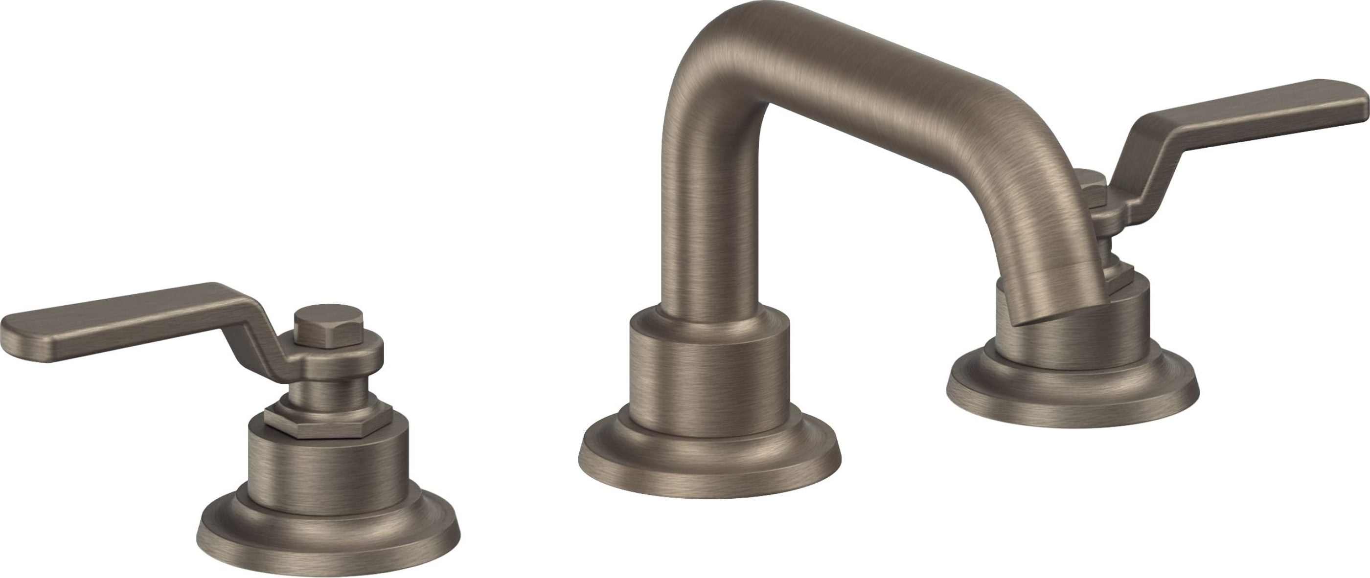 California Faucets - 8002ZB-ANF - 8" Widespread Lavatory Faucet with ZeroDrain - Antique Nickel Flat - Descanso Works