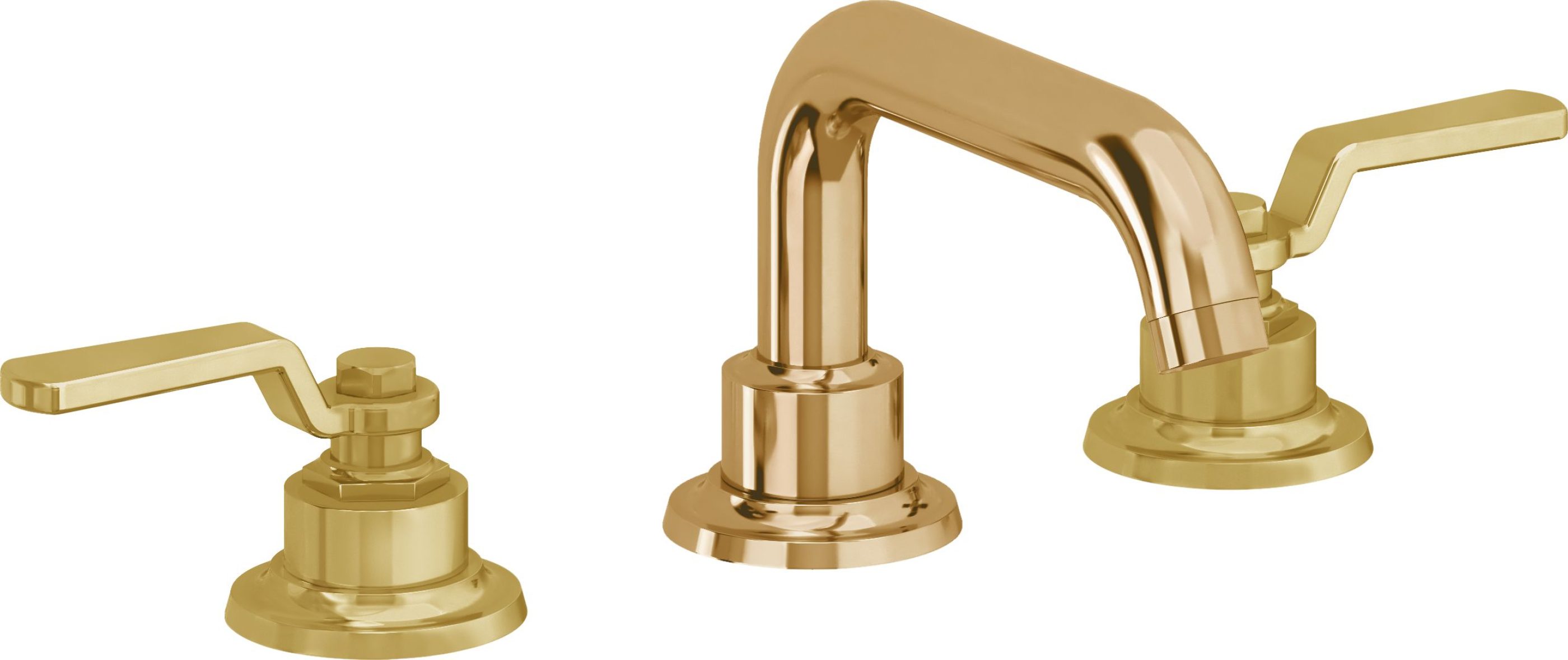 California Faucets - 8002ZBF-FRG - 8" Widespread Lavatory Faucet with Completely Finished ZeroDrain - French Gold (PVD) - Descanso Works