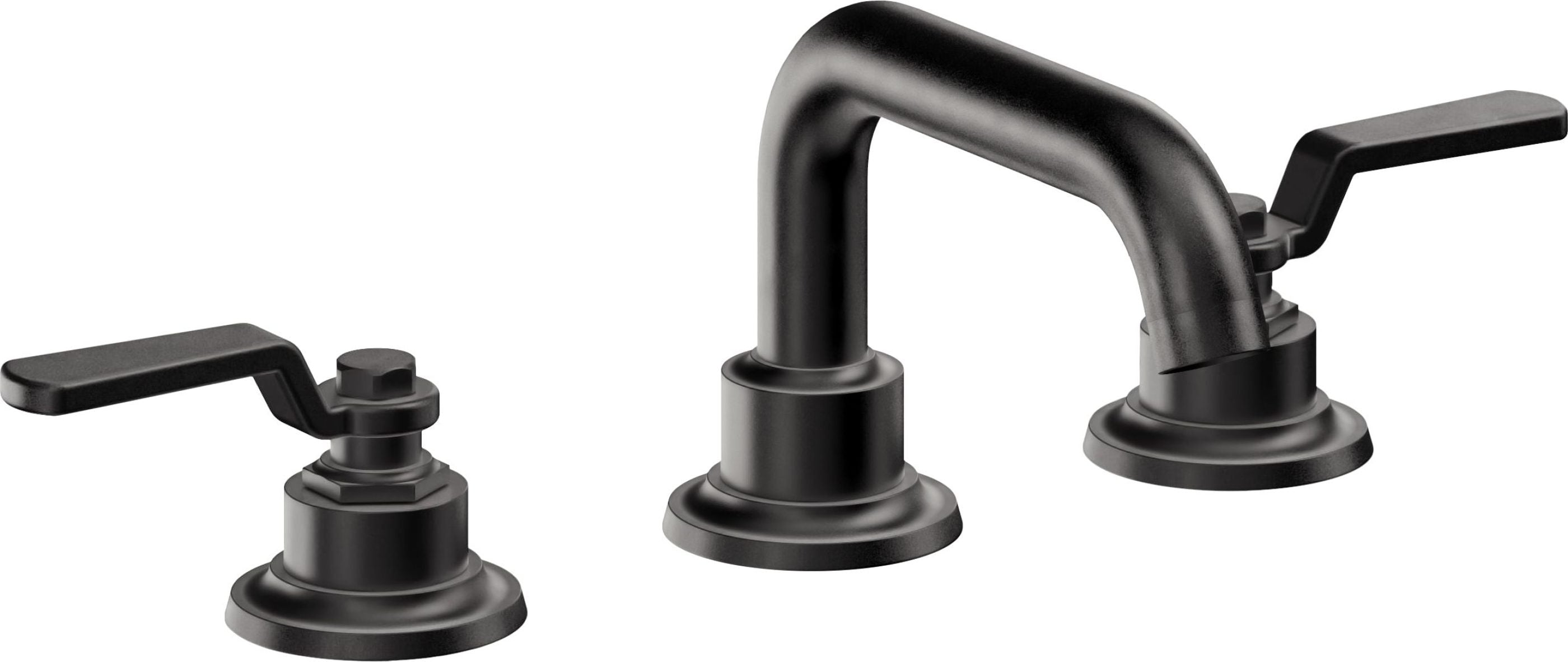 California Faucets - 8002ZB-MBLK - 8" Widespread Lavatory Faucet with ZeroDrain - Matte Black - Descanso Works