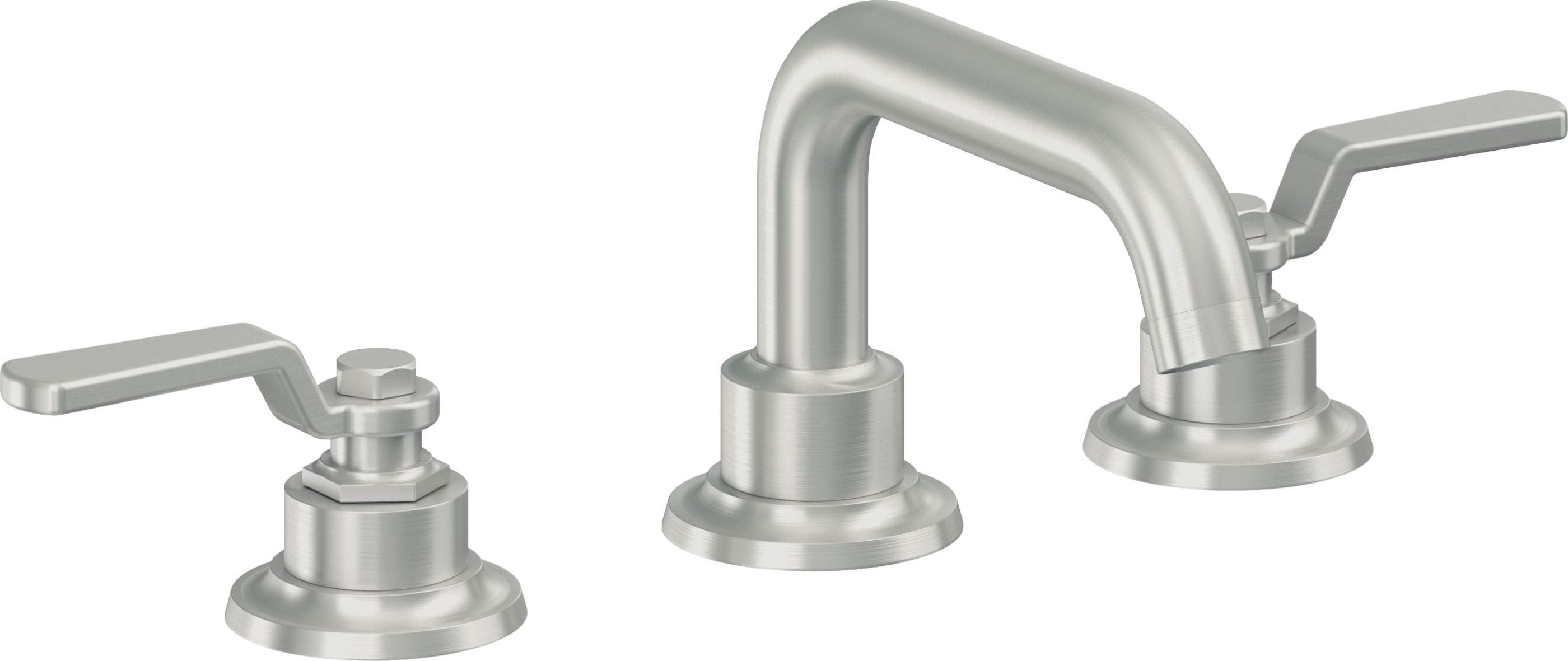 California Faucets - 8002ZB-SC - 8" Widespread Lavatory Faucet with ZeroDrain - Satin Chrome (PVD) - Descanso Works