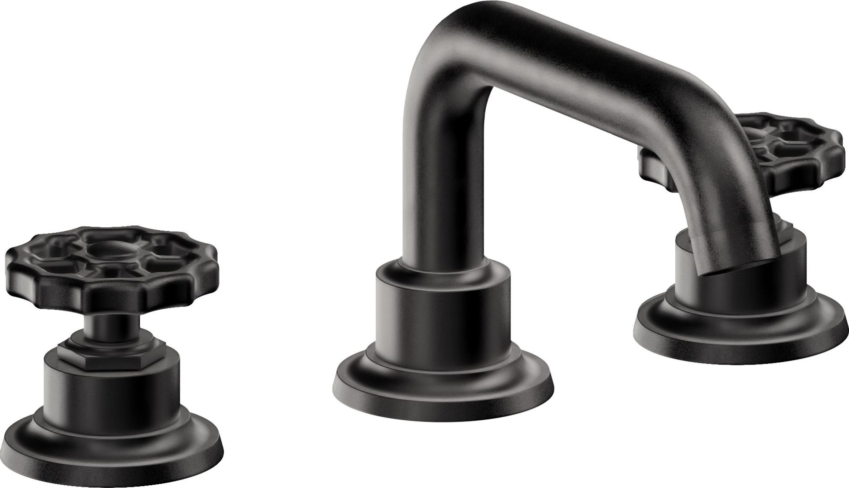 California Faucets - 8002WZB-MBLK - 8" Widespread Lavatory Faucet with ZeroDrain - Matte Black - Descanso Works