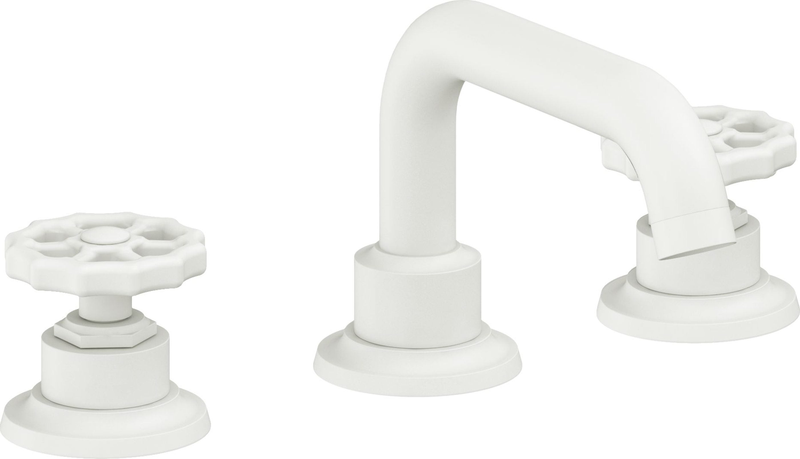 California Faucets - 8002W-MWHT - 8" Widespread Lavatory Faucet - Matte White - Descanso Works