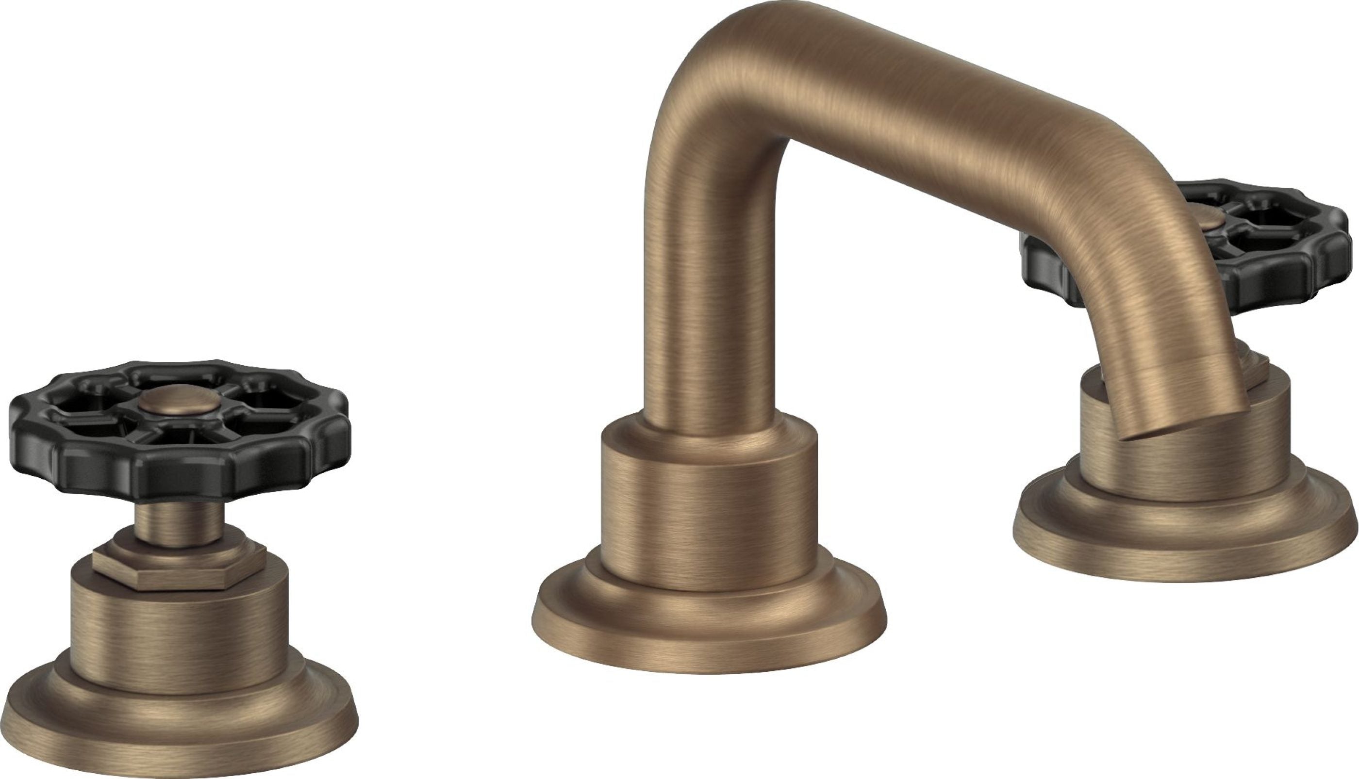 California Faucets - 8002WB-ABF - 8" Widespread Lavatory Faucet - Antique Brass Flat - Descanso Works