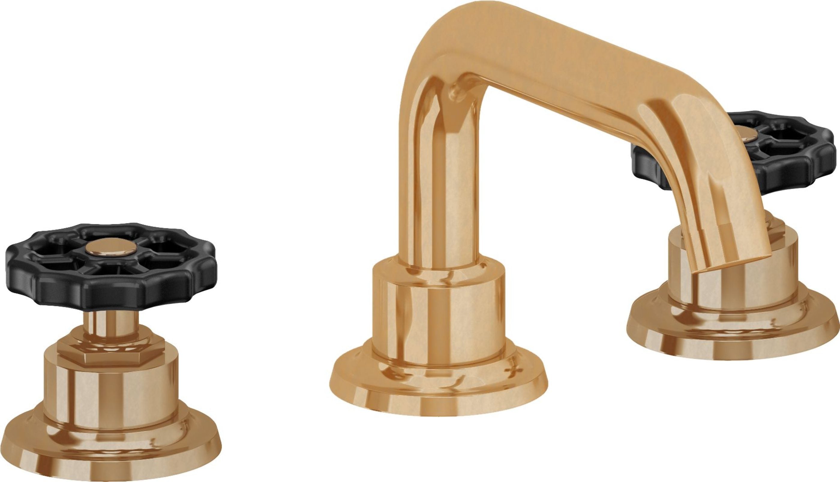 California Faucets - 8002WB-BBU - 8" Widespread Lavatory Faucet - Burnished Brass Uncoated - Descanso Works