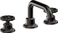 California Faucets - 8002WBZB-MBLK - 8" Widespread Lavatory Faucet with ZeroDrain - Matte Black - Descanso Works