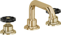 California Faucets - 8002WB-PBU - 8" Widespread Lavatory Faucet - Polished Brass Uncoated - Descanso Works