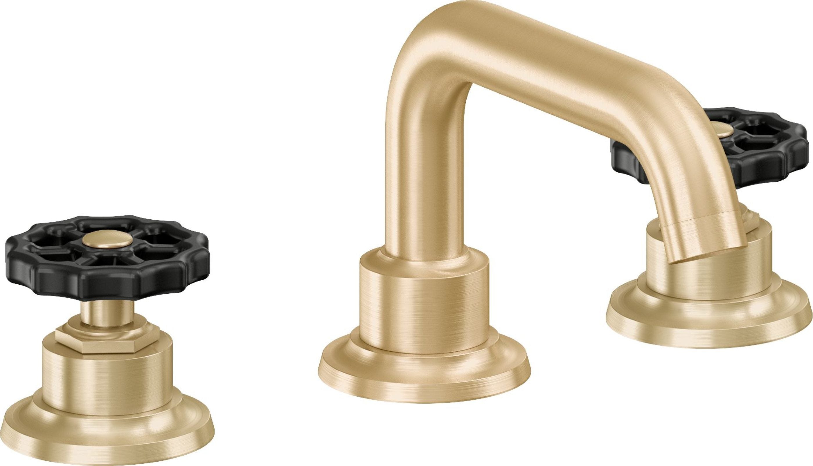 California Faucets - 8002WB-SB - 8" Widespread Lavatory Faucet - Satin Brass (PVD) - Descanso Works