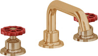 California Faucets - 8002WR-BBU - 8" Widespread Lavatory Faucet - Burnished Brass Uncoated - Descanso Works