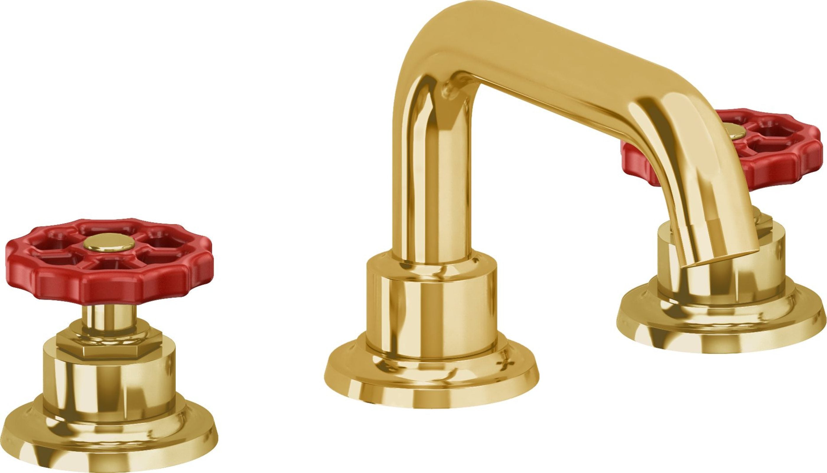 California Faucets - 8002WR-LPG - 8" Widespread Lavatory Faucet - Lifetime Polished Gold (PVD) - Descanso Works