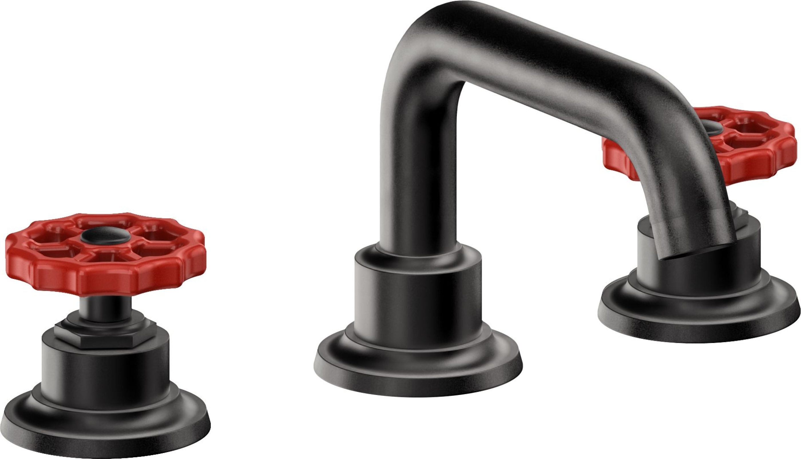 California Faucets - 8002WRZBF-MBLK - 8" Widespread Lavatory Faucet with Completely Finished ZeroDrain - Matte Black - Descanso Works