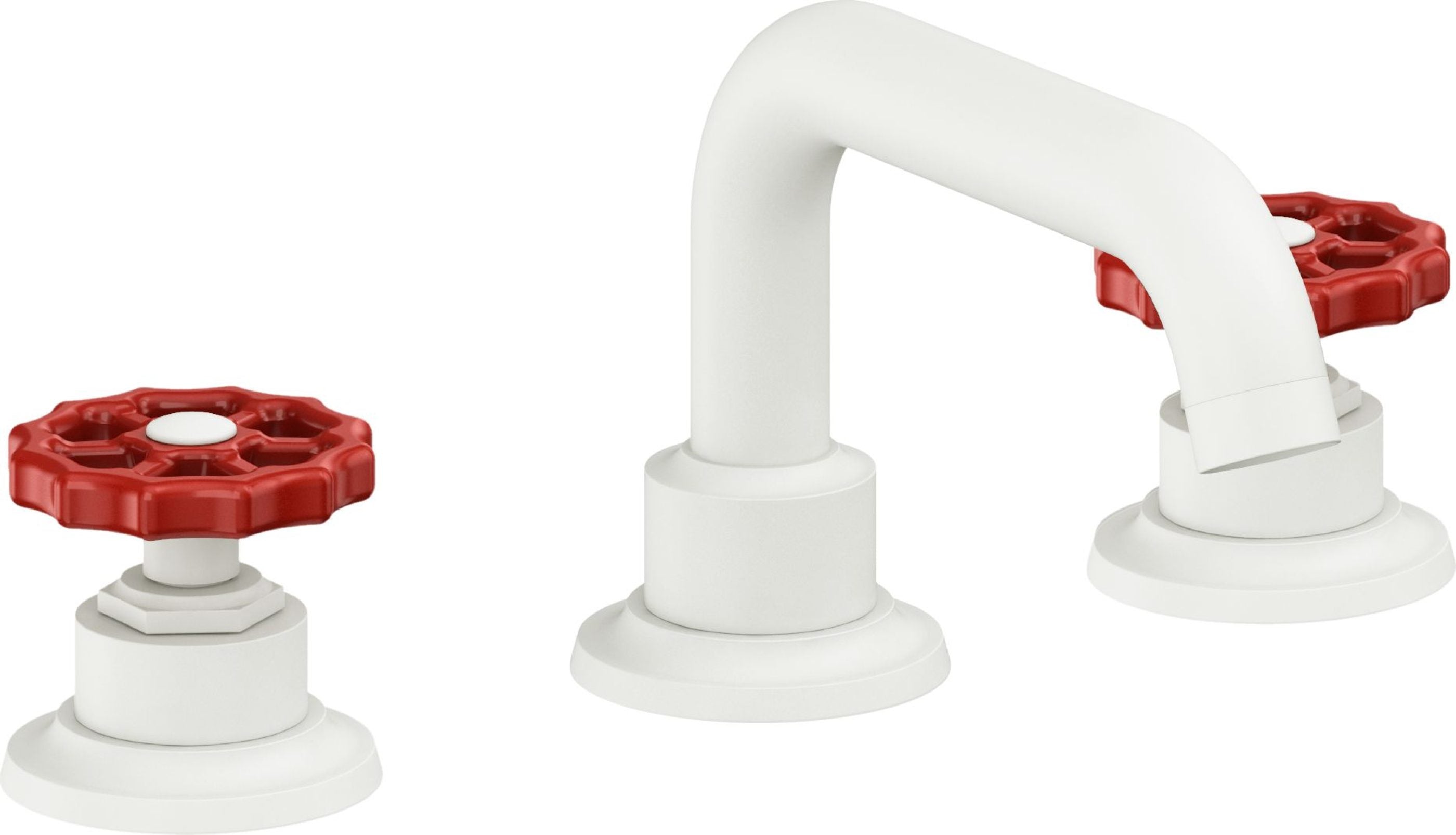 California Faucets - 8002WR-MWHT - 8" Widespread Lavatory Faucet - Matte White - Descanso Works