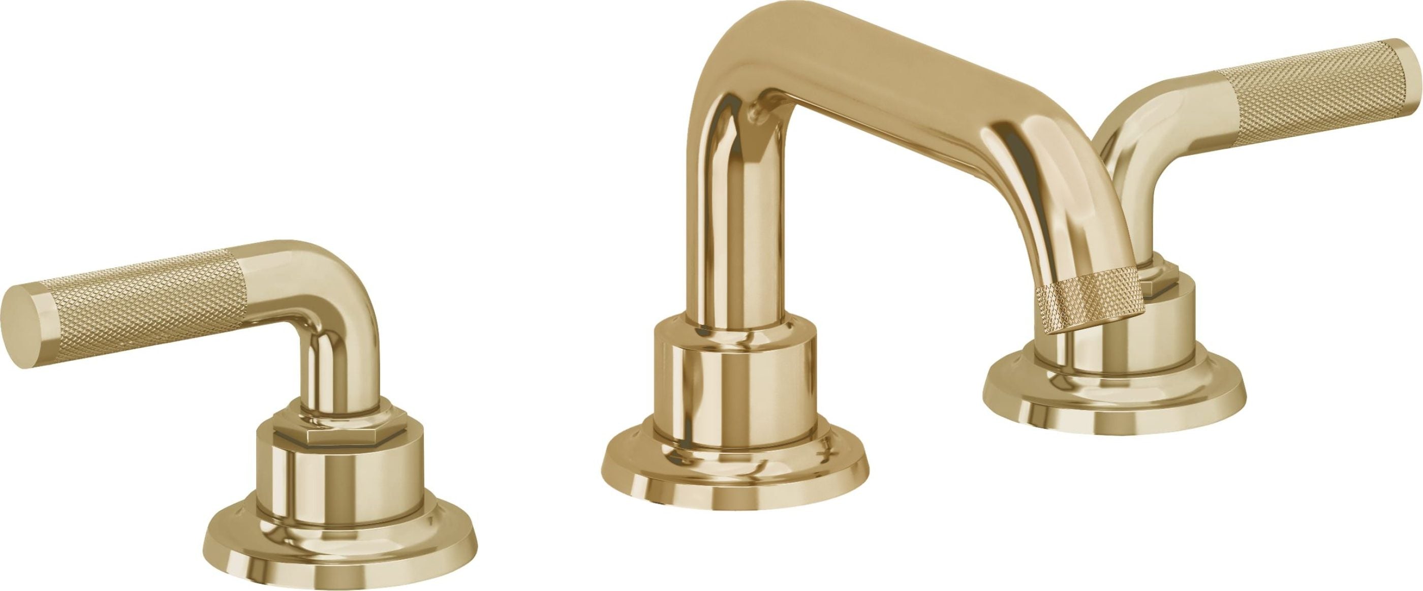 California Faucets - 3002K-PBU - 8" Widespread Lavatory Faucet - Polished Brass Uncoated - Descanso