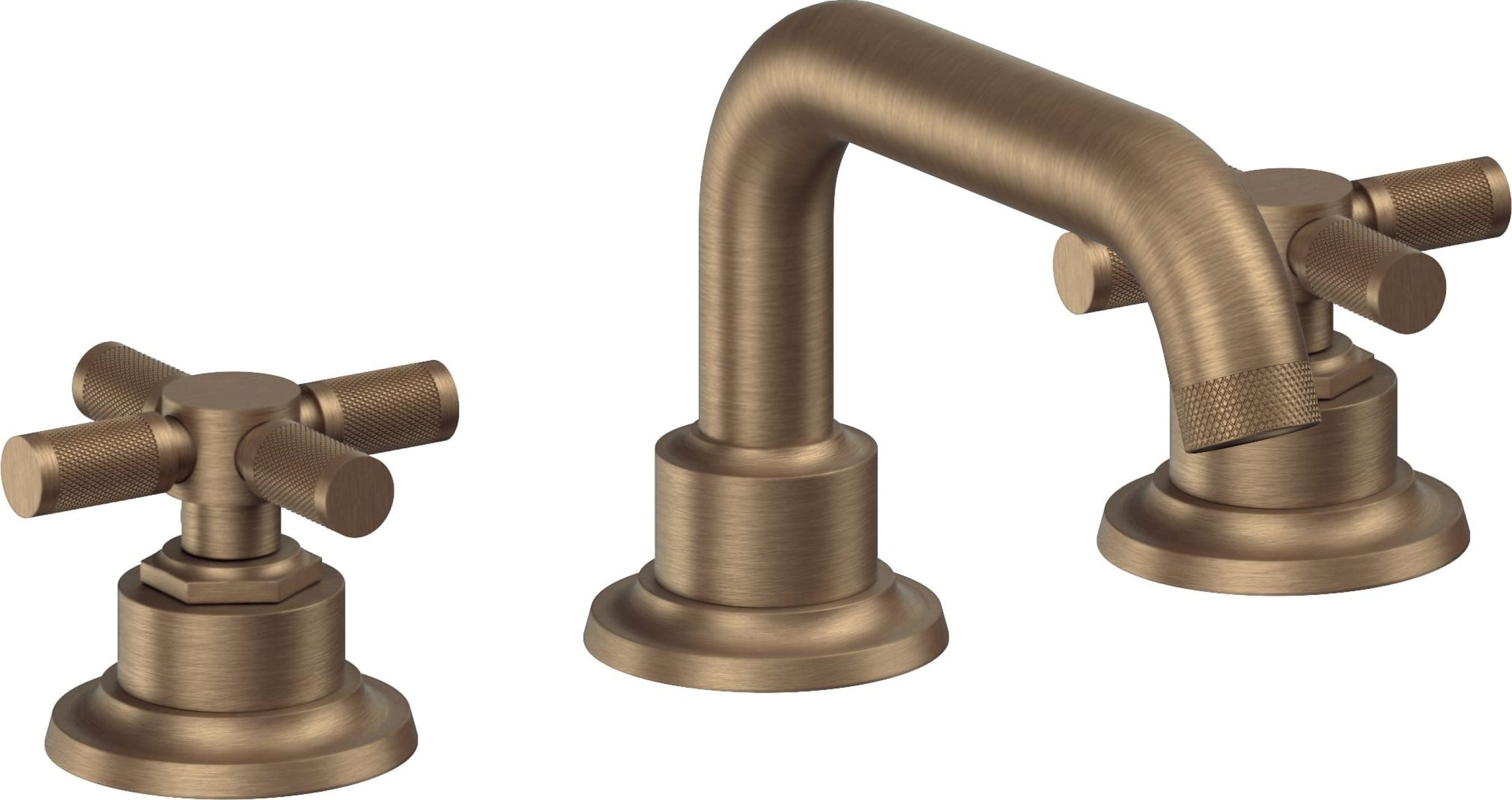 California Faucets - 3002XK-ABF - 8" Widespread Lavatory Faucet - Antique Brass Flat - Descanso