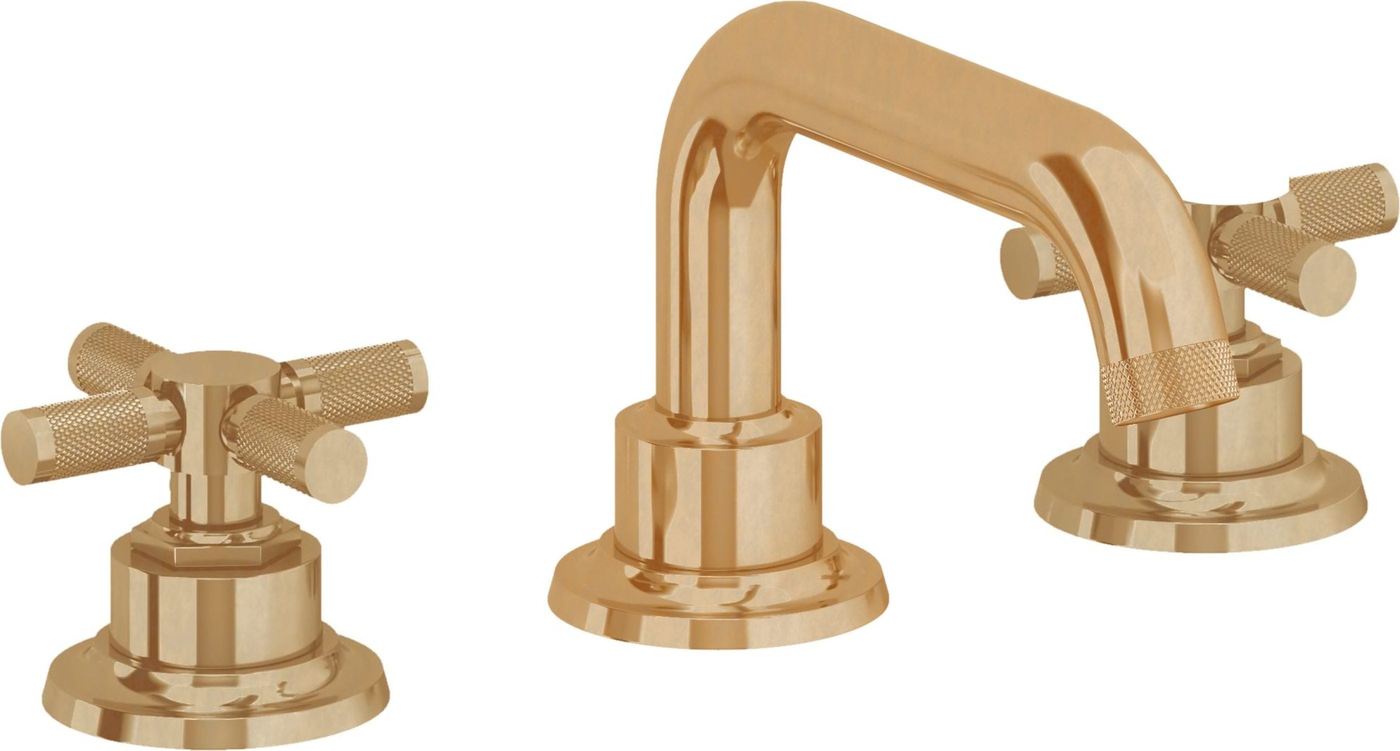 California Faucets - 3002XK-BBU - 8" Widespread Lavatory Faucet - Burnished Brass Uncoated - Descanso