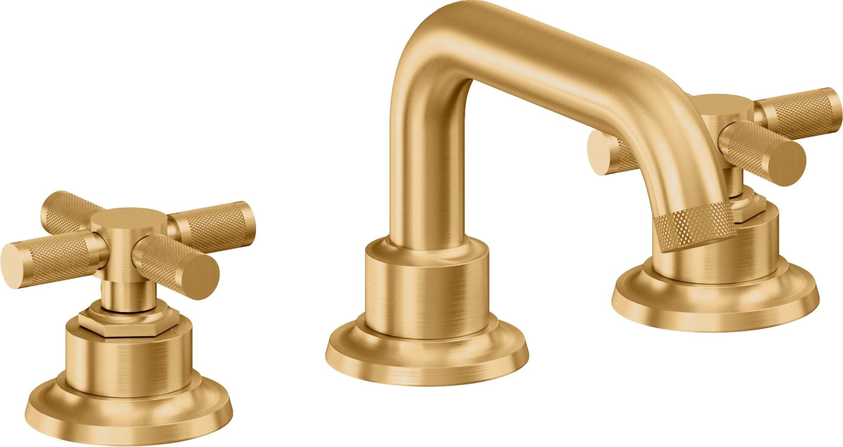 California Faucets - 3002XK-LSG - 8" Widespread Lavatory Faucet - Lifetime Satin Gold (PVD) - Descanso