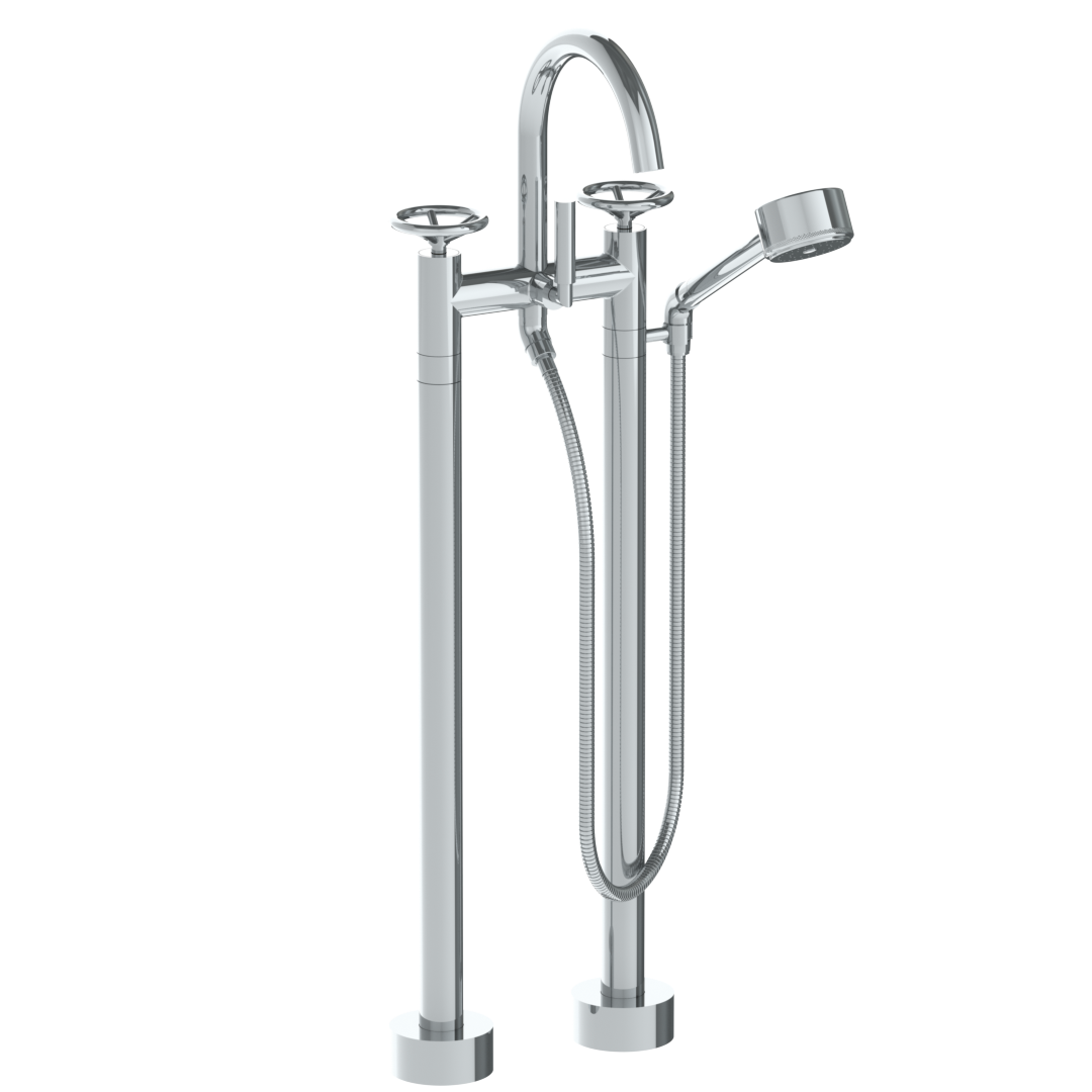 Floor Standing Gooseneck Bath Set With Volume Hand Shower