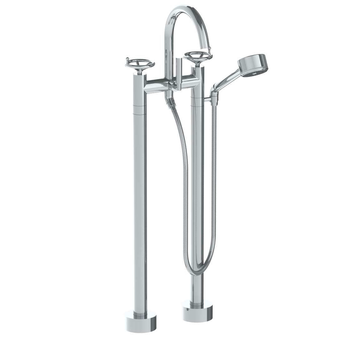 Floor Standing Gooseneck Bath Set With Volume Hand Shower