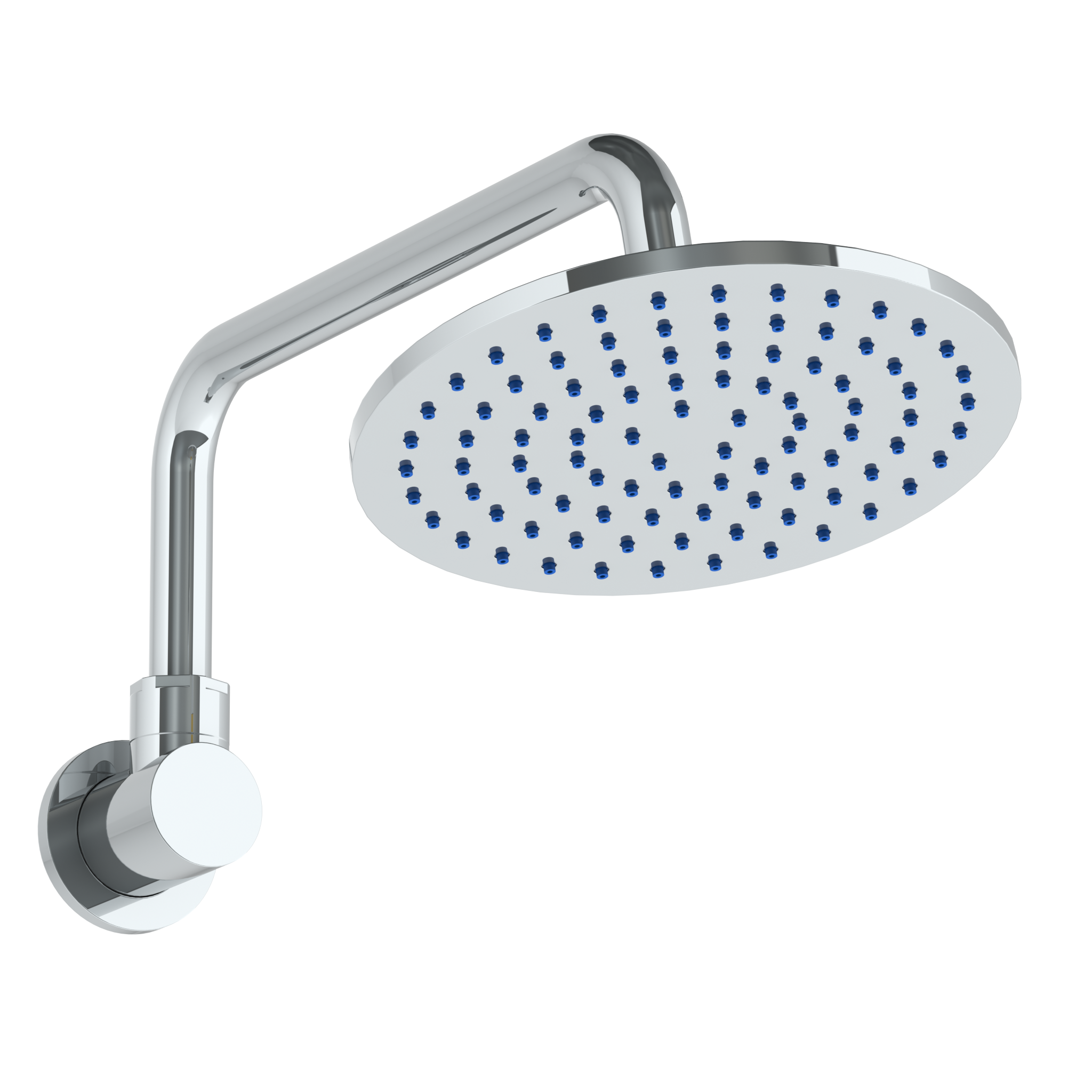 Wall Mounted Shower Head, 8"Dia, With 12.5" Arm And Flange