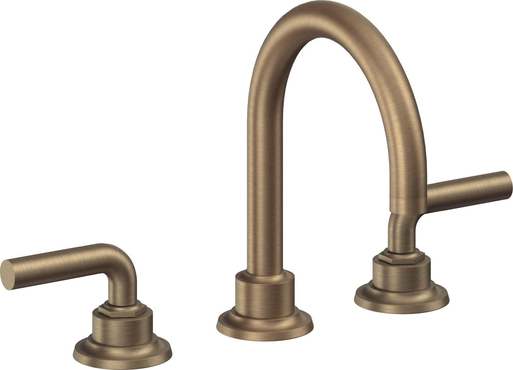 California Faucets - 3102ZBF-ABF - 8" Widespread Lavatory Faucet with Completely Finished ZeroDrain - Antique Brass Flat - Descanso