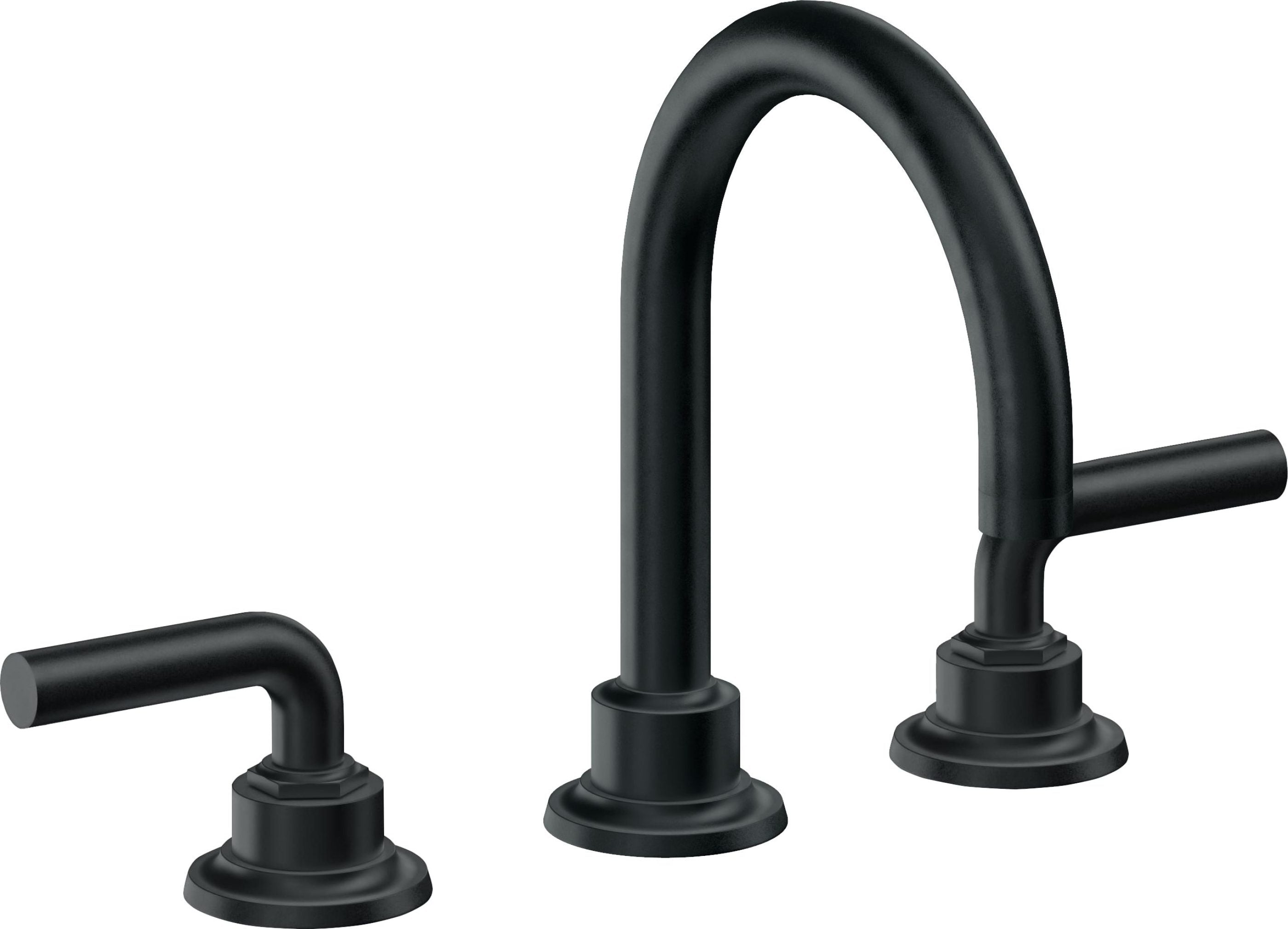 California Faucets - 3102ZBF-CB - 8" Widespread Lavatory Faucet with Completely Finished ZeroDrain - Carbon (PVD) - Descanso