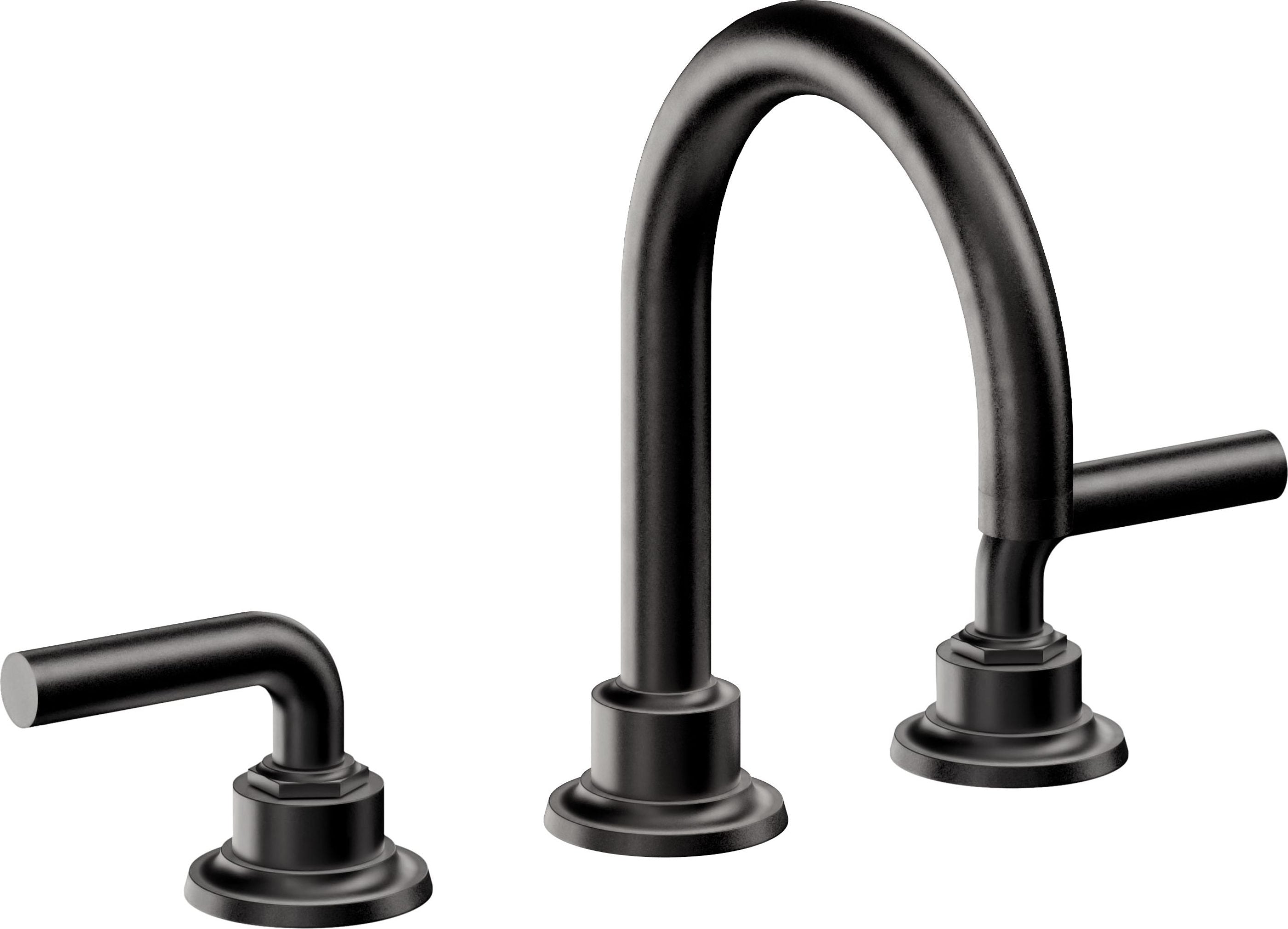 California Faucets - 3102ZBF-MBLK - 8" Widespread Lavatory Faucet with Completely Finished ZeroDrain - Matte Black - Descanso