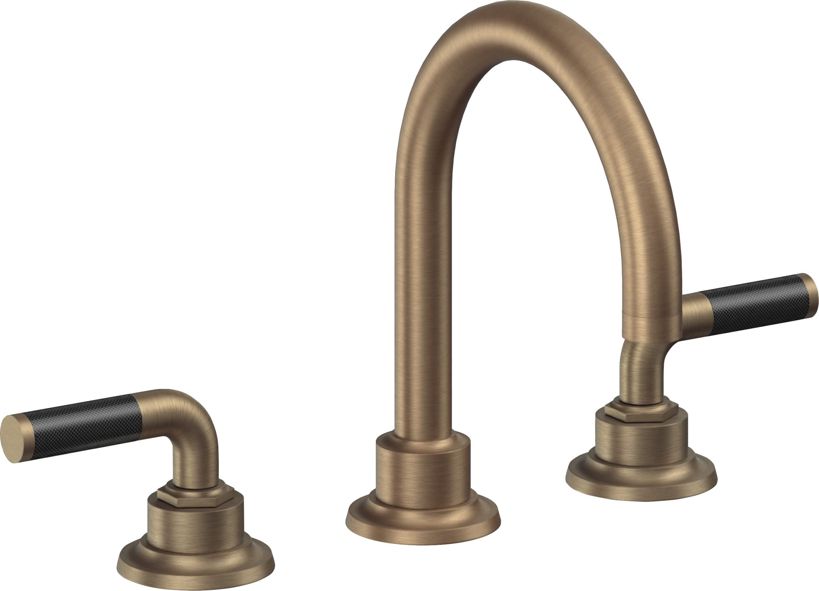 California Faucets - 3102F-ABF - 8" Widespread Lavatory Faucet - Antique Brass Flat - Descanso