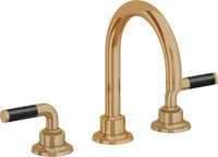 California Faucets - 3102F-BBU - 8" Widespread Lavatory Faucet - Burnished Brass Uncoated - Descanso