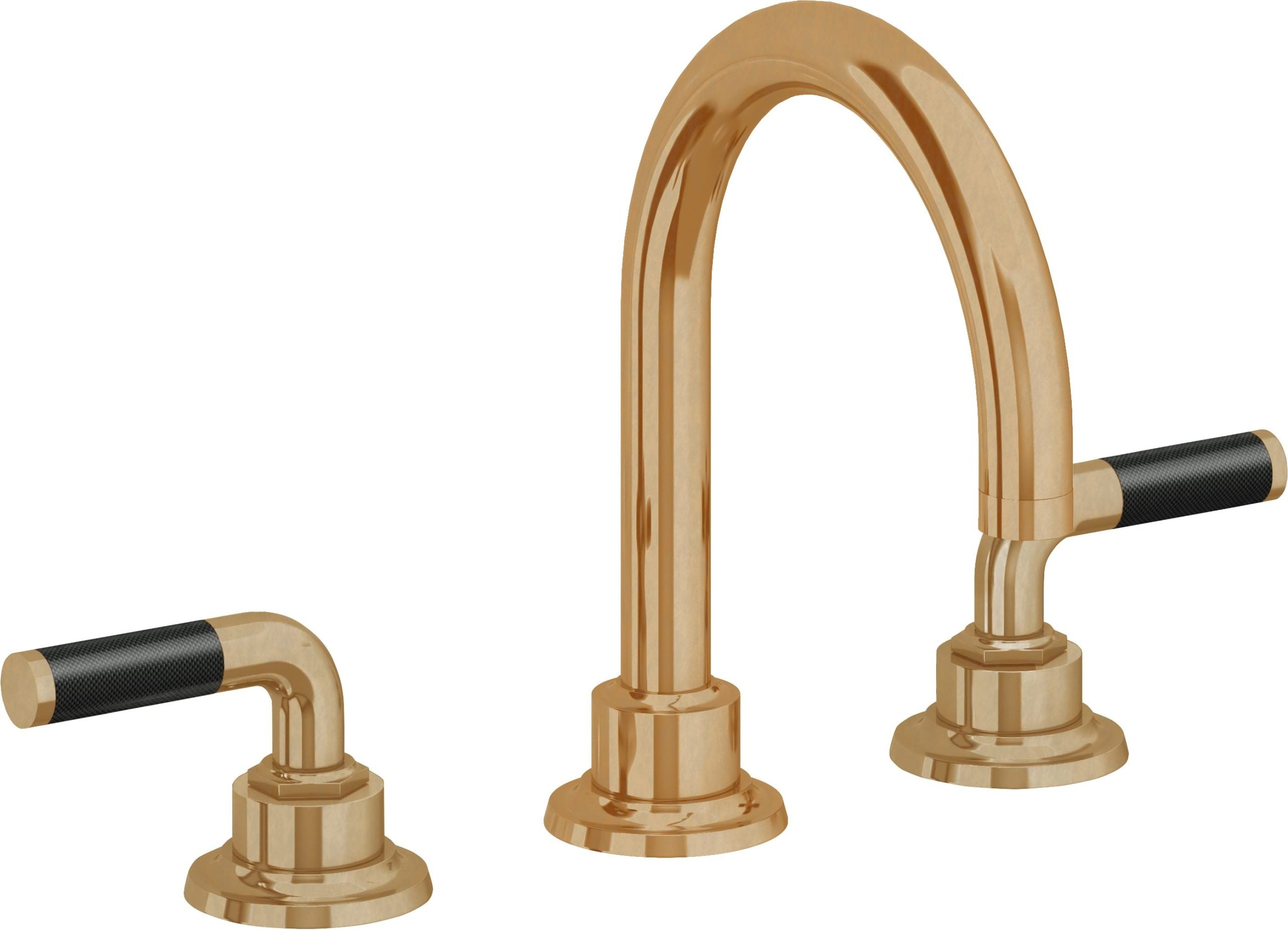 California Faucets - 3102F-BBU - 8" Widespread Lavatory Faucet - Burnished Brass Uncoated - Descanso