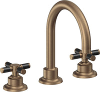 California Faucets - 3102XFZB-ABF - 8" Widespread Lavatory Faucet with ZeroDrain - Antique Brass Flat - Descanso