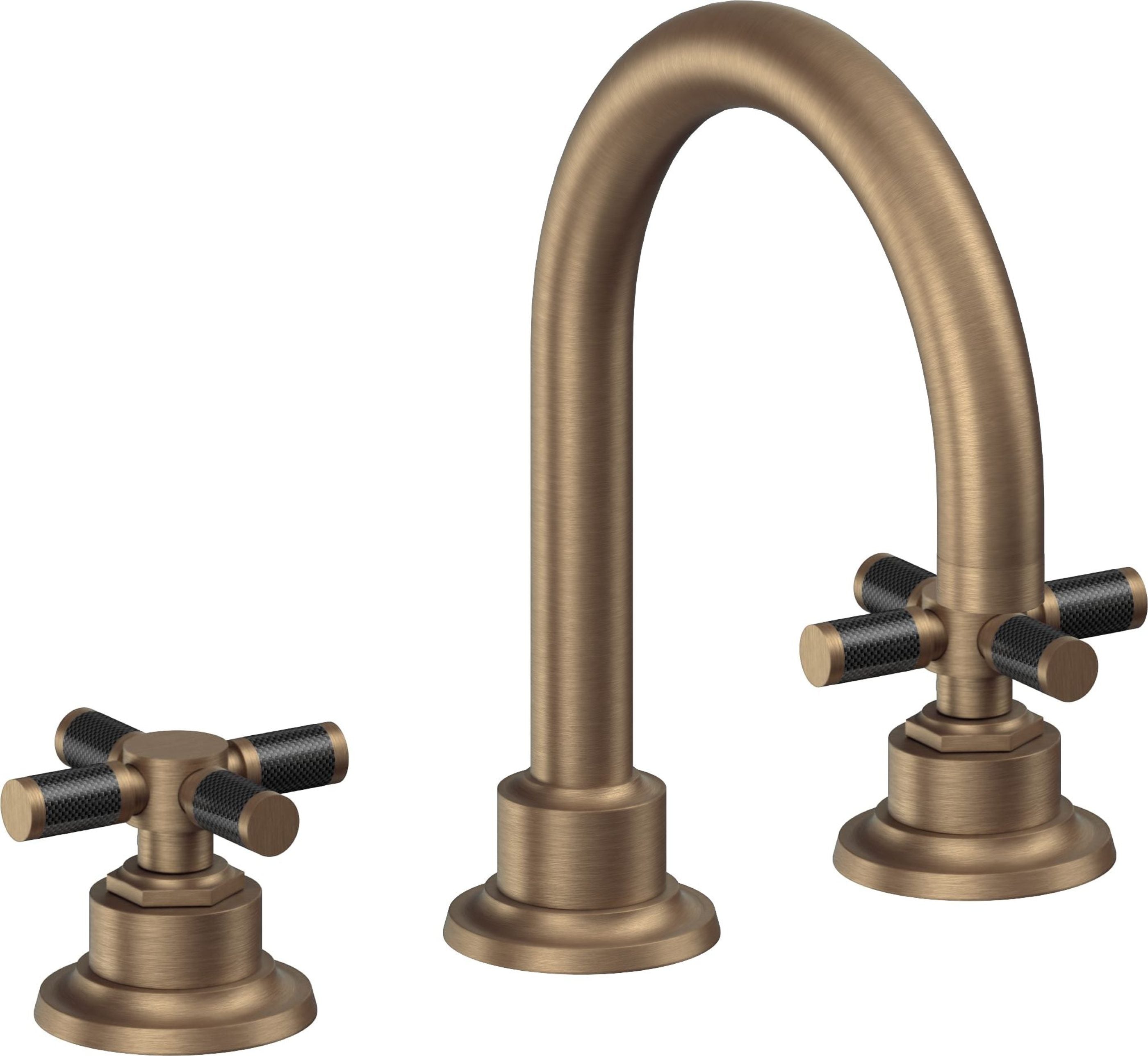 California Faucets - 3102XFZB-ABF - 8" Widespread Lavatory Faucet with ZeroDrain - Antique Brass Flat - Descanso