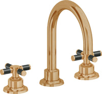 California Faucets - 3102XF-BBU - 8" Widespread Lavatory Faucet - Burnished Brass Uncoated - Descanso