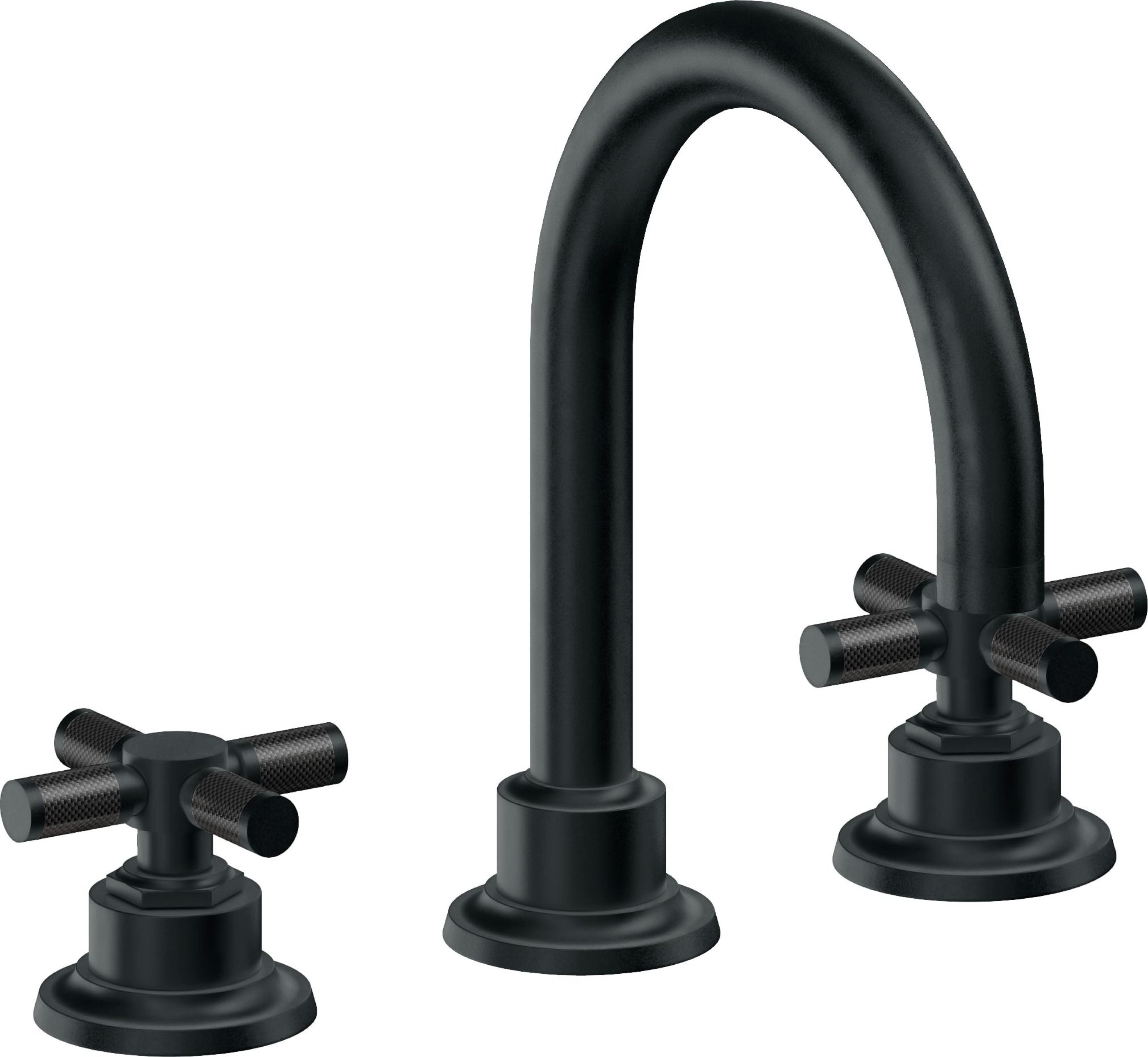 California Faucets - 3102XFZB-CB - 8" Widespread Lavatory Faucet with ZeroDrain - Carbon (PVD) - Descanso