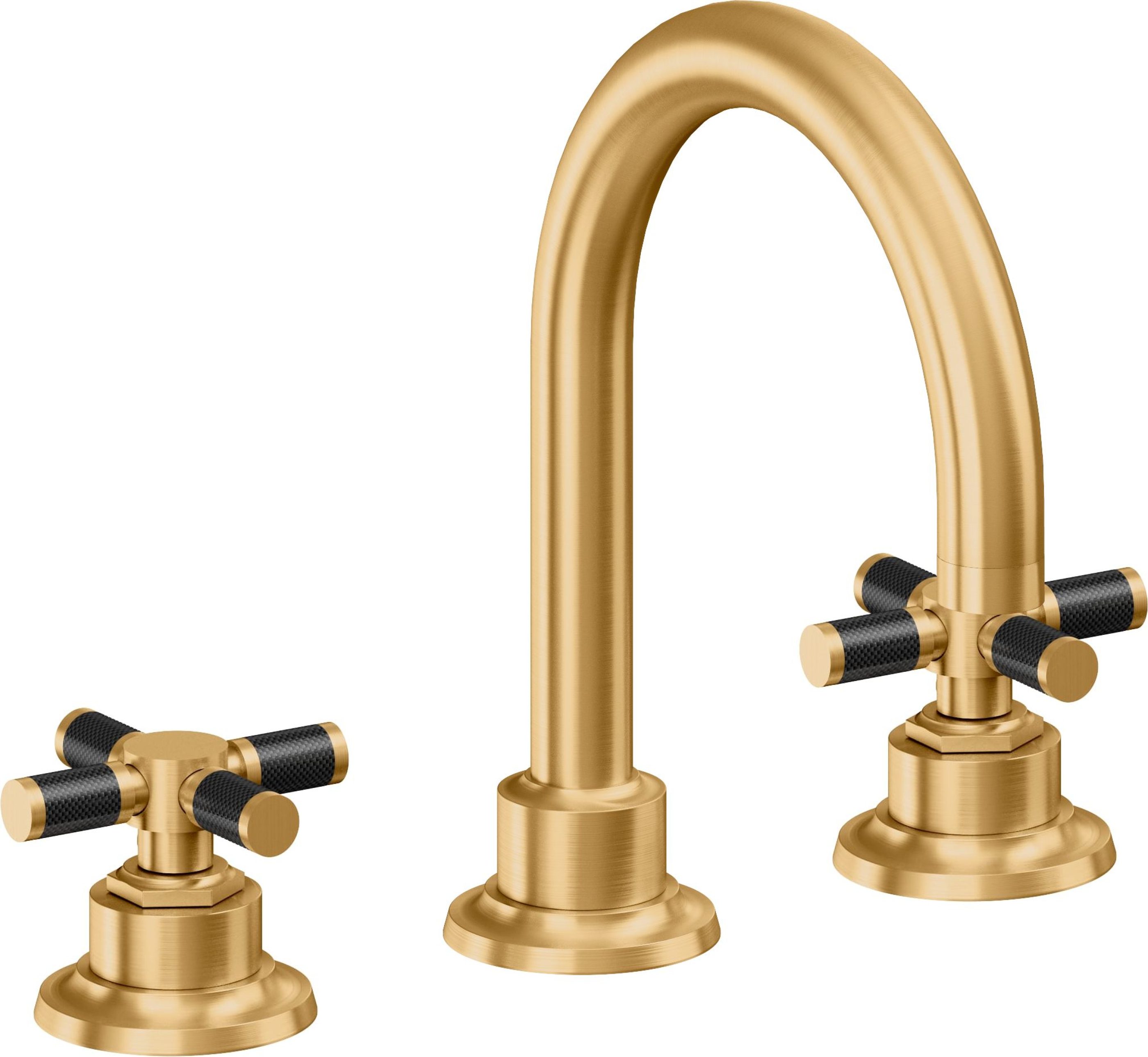 California Faucets - 3102XFZBF-LSG - 8" Widespread Lavatory Faucet with Completely Finished ZeroDrain - Lifetime Satin Gold (PVD) - Descanso