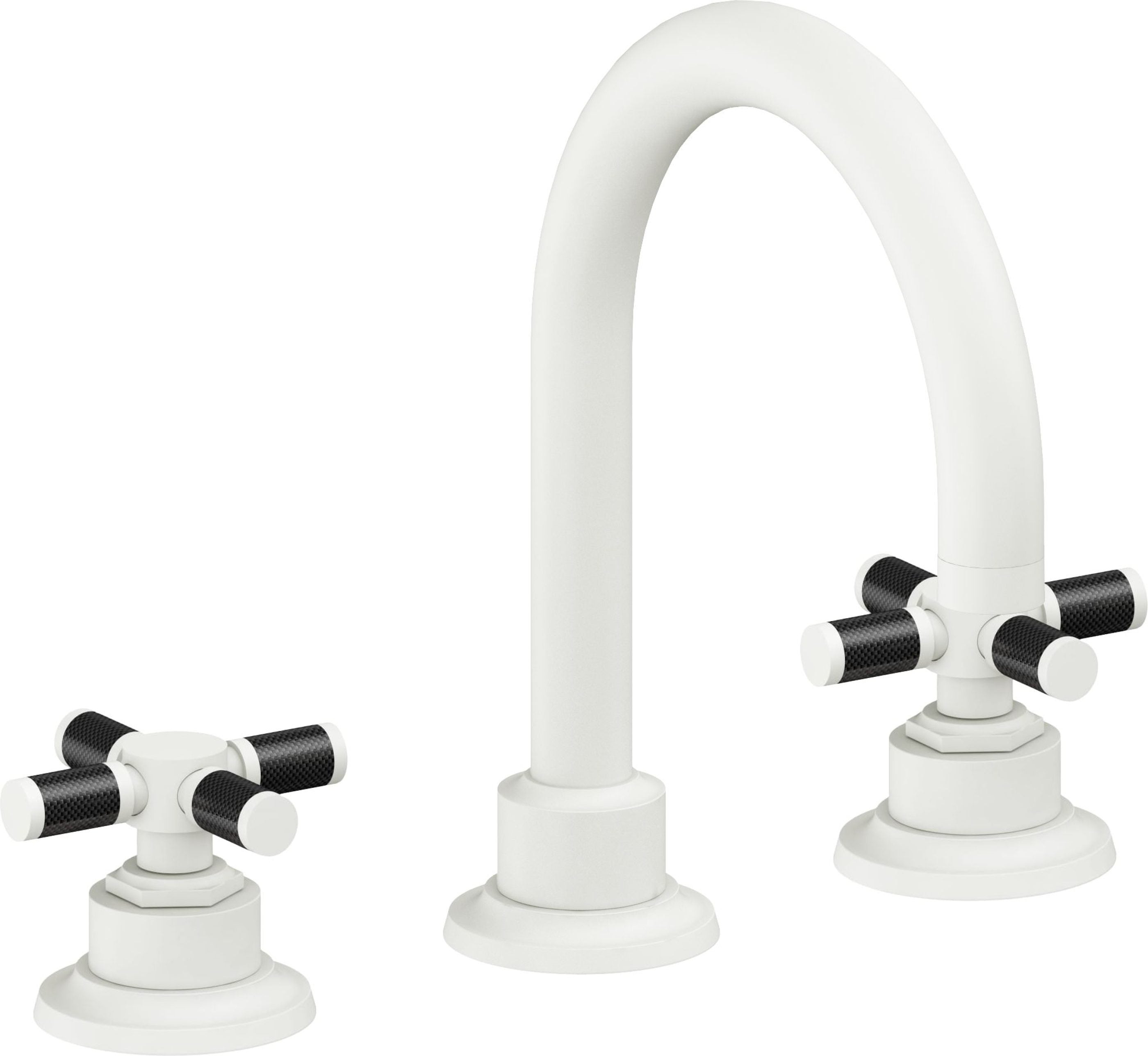 California Faucets - 3102XFZBF-MWHT - 8" Widespread Lavatory Faucet with Completely Finished ZeroDrain - Matte White - Descanso