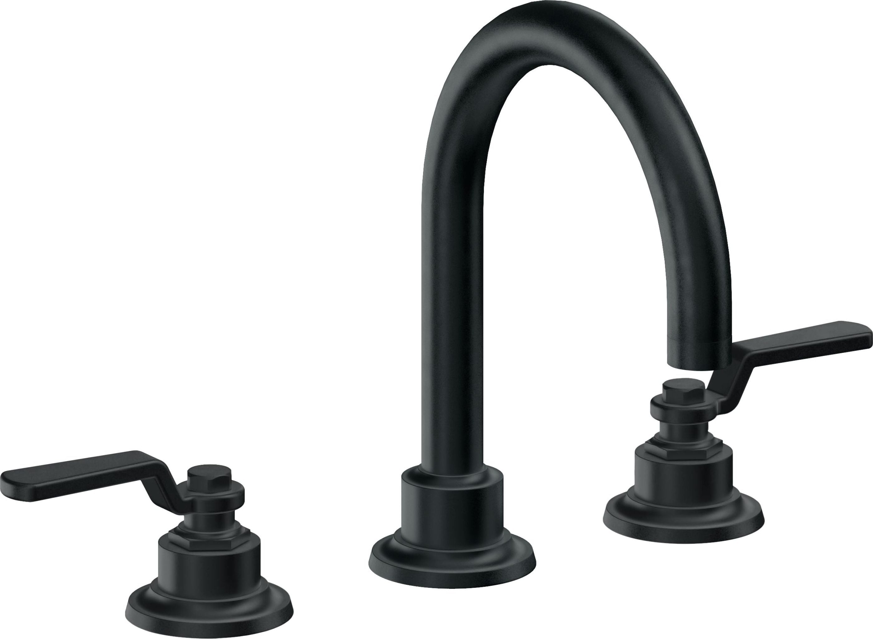 California Faucets - 8102ZBF-CB - 8" Widespread Lavatory Faucet with Completely Finished ZeroDrain - Carbon (PVD) - Descanso Works