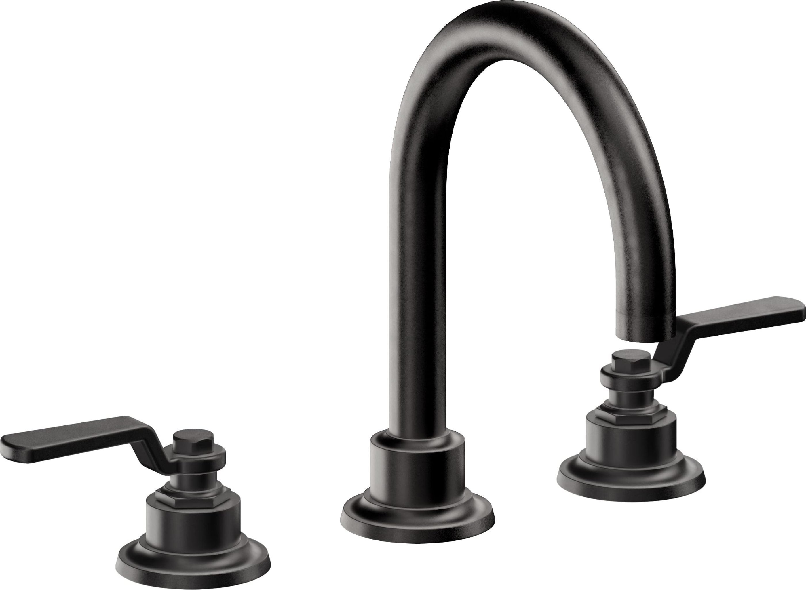 California Faucets - 8102ZB-MBLK - 8" Widespread Lavatory Faucet with ZeroDrain - Matte Black - Descanso Works