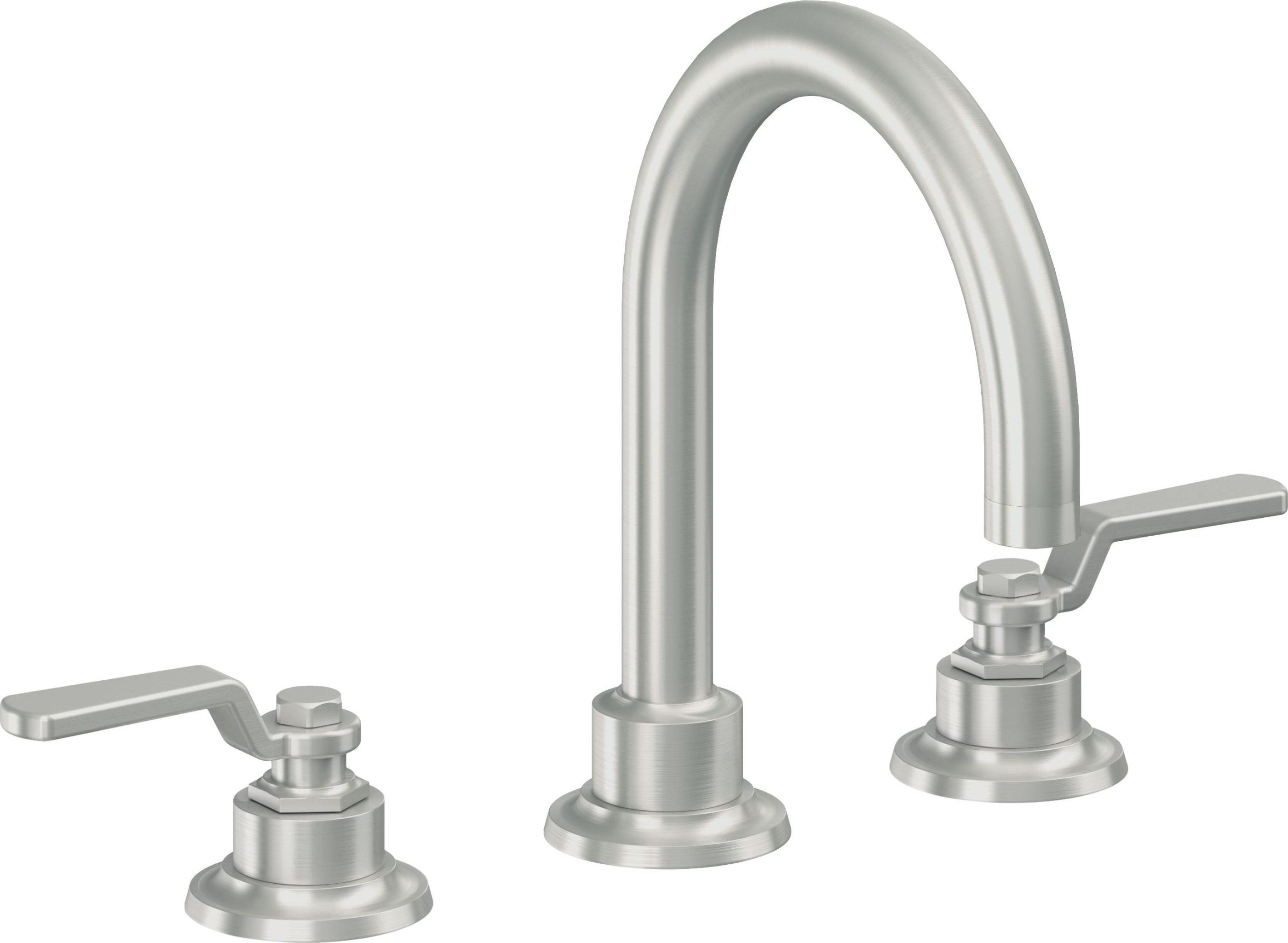 California Faucets - 8102ZB-SC - 8" Widespread Lavatory Faucet with ZeroDrain - Satin Chrome (PVD) - Descanso Works