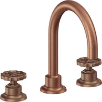 California Faucets - 8102WZBF-ACF - 8" Widespread Lavatory Faucet with Completely Finished ZeroDrain - Antique Copper Flat - Descanso Works