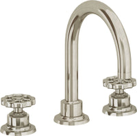 California Faucets - 8102W-BNU - 8" Widespread Lavatory Faucet - Burnished Nickel Uncoated - Descanso Works