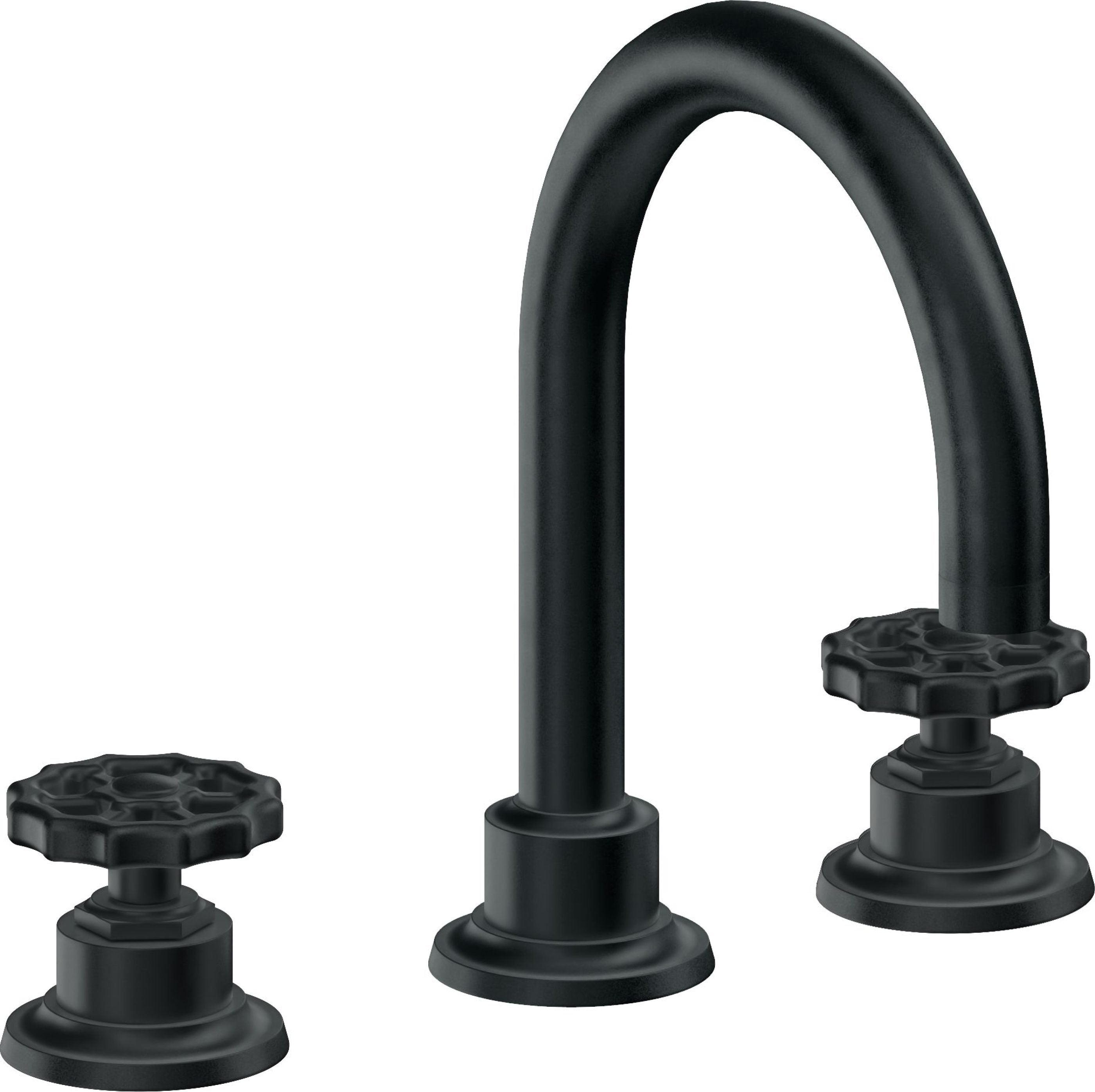 California Faucets - 8102WZB-CB - 8" Widespread Lavatory Faucet with ZeroDrain - Carbon (PVD) - Descanso Works